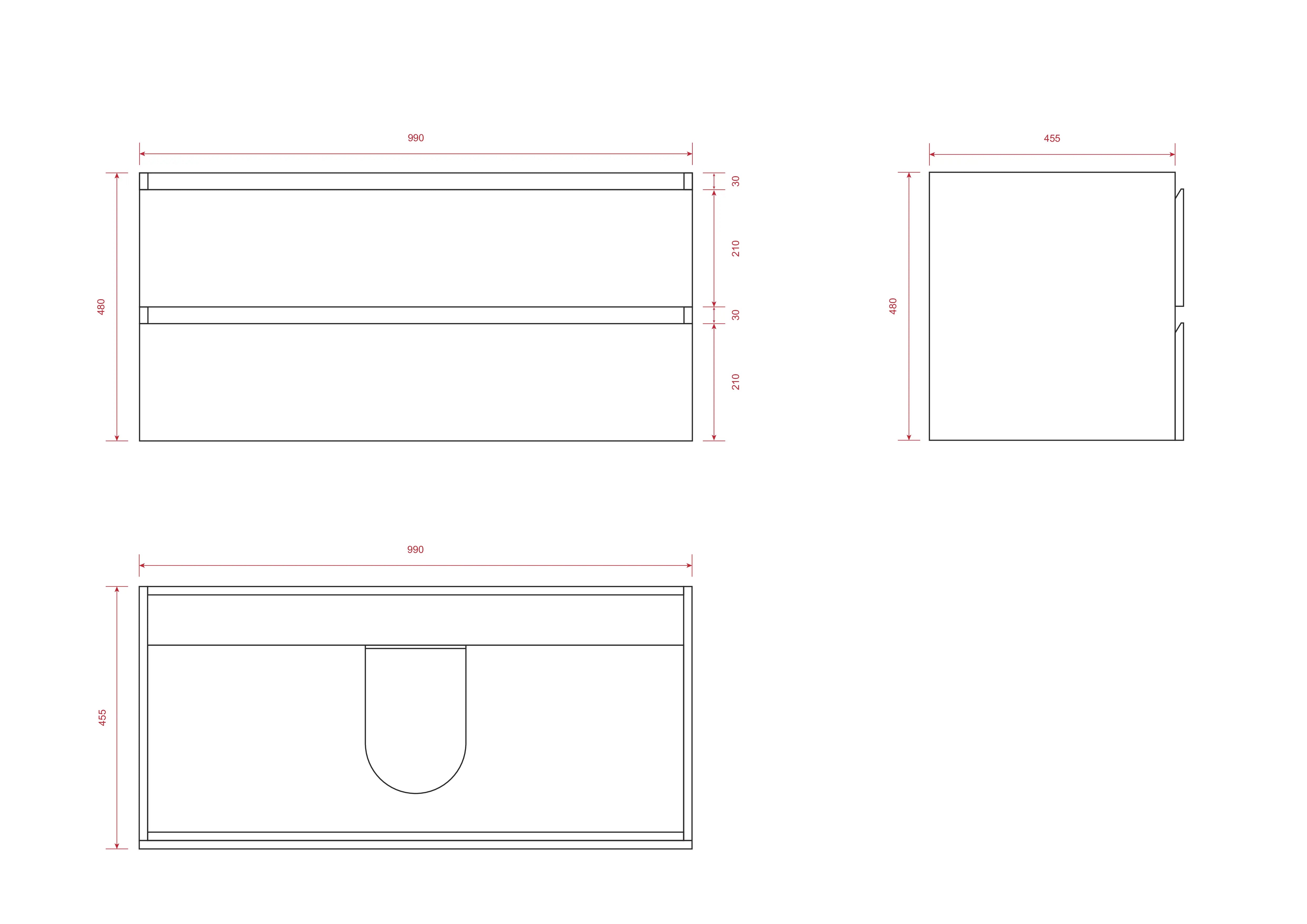 Badeværelsesmøbel Sena - 100cm - Varm eg - Vask sort