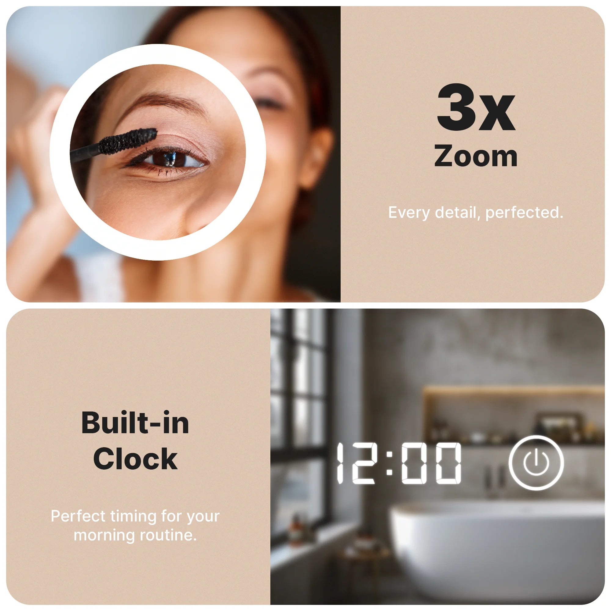 Badeværelsesspejl - Rektangel - 60x80 - Rammeløs - Forudbestil