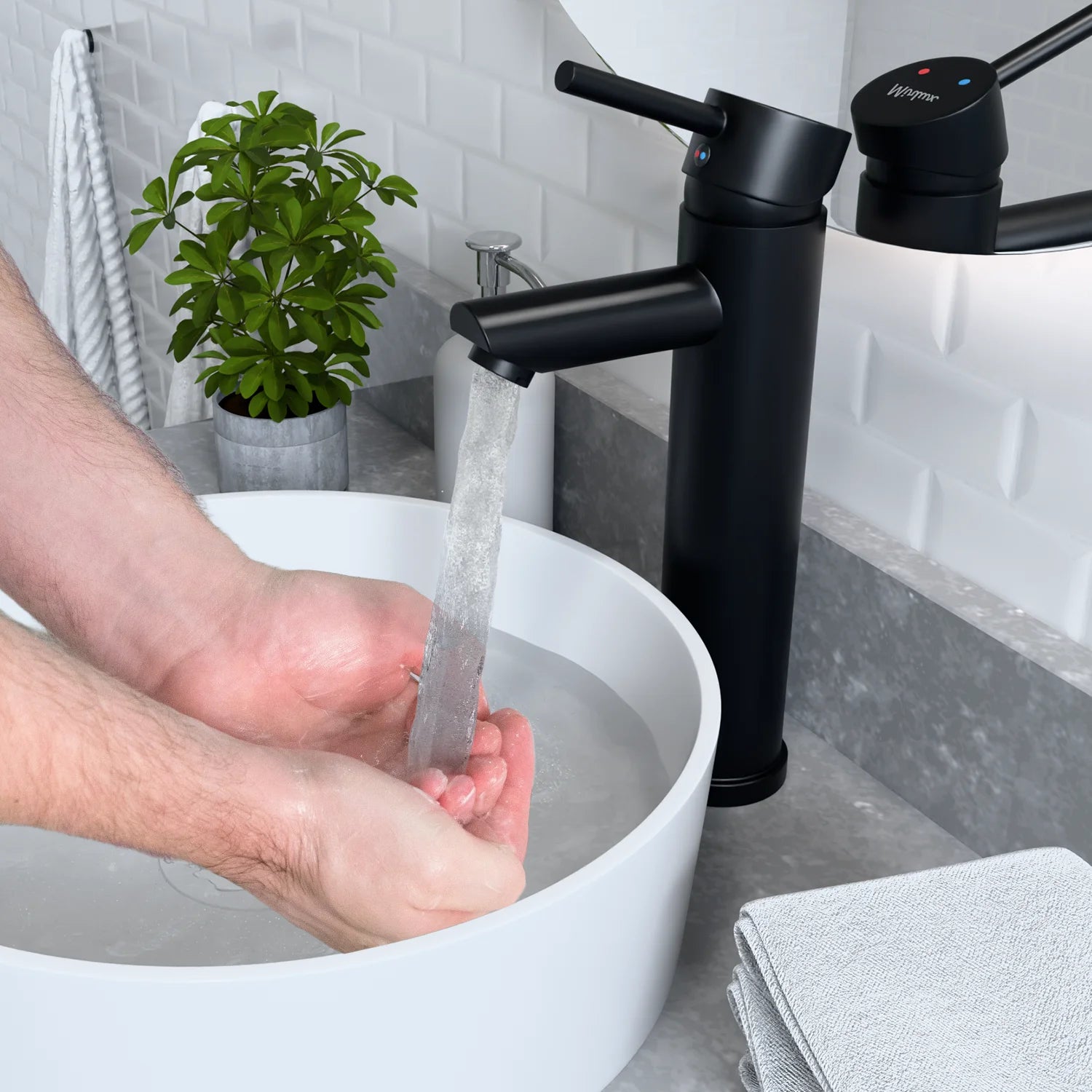 Håndvaskarmatur – WC – Sort [EIRENE]
