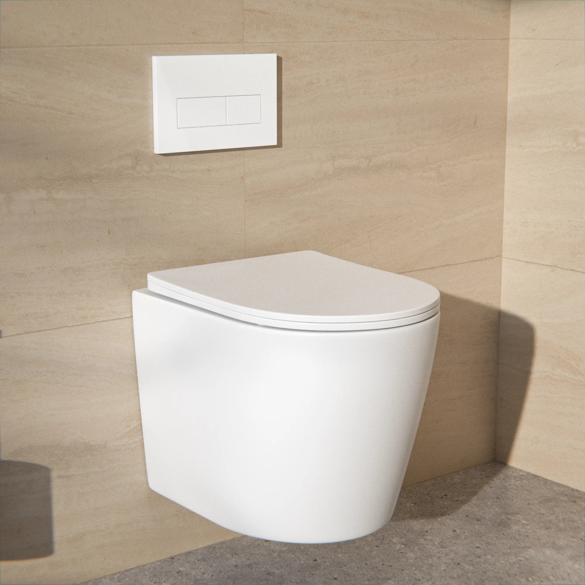 Væghængt toilet Varo - Rimless - Soft-close Sæde - Blank Hvid
