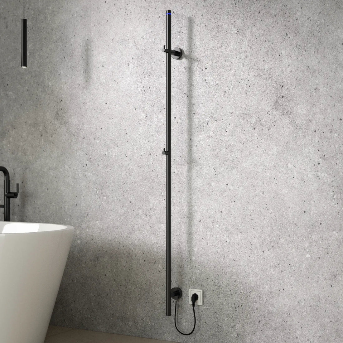 Elektrisk Håndklædetørrer - 70 Watt - 150 cm - Gunmetal