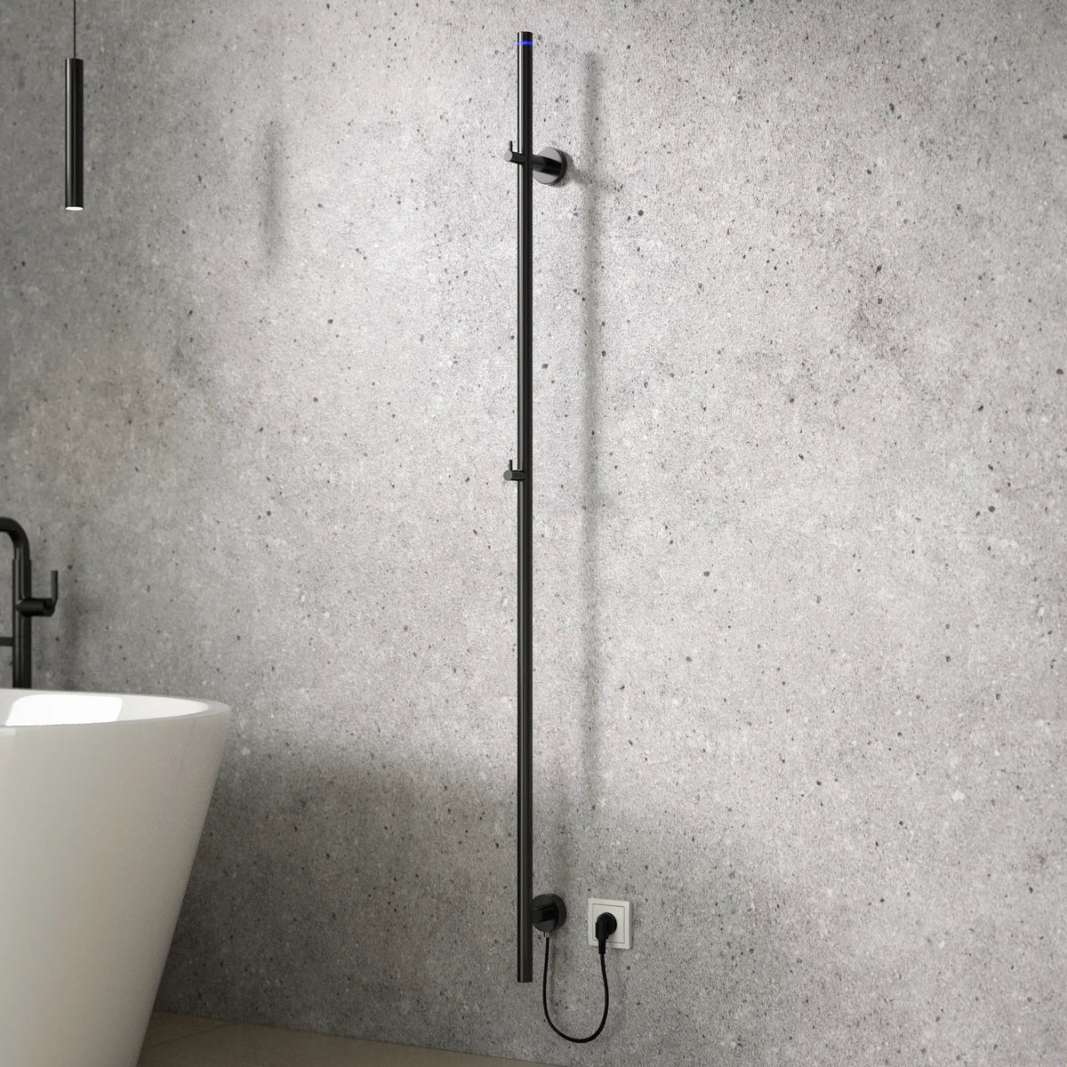 Elektrisk håndklæderadiator - 70 Watt - 150 cm - Gunmetal