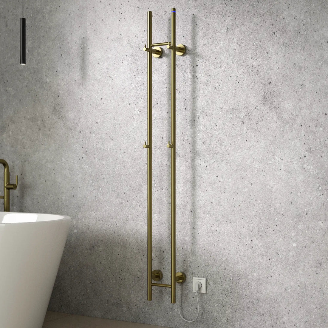 Elektrisk Håndklædetørrer Dobbelt - 70 Watt - 150x16.8 cm - Guld