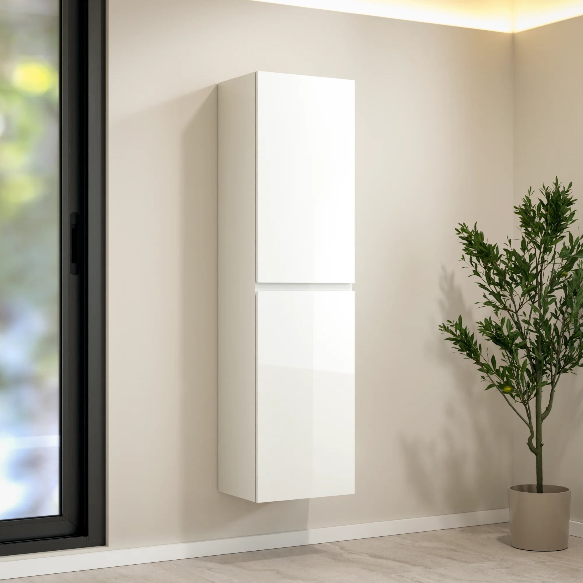 Højskab Ruvo - 150 cm - Hvid