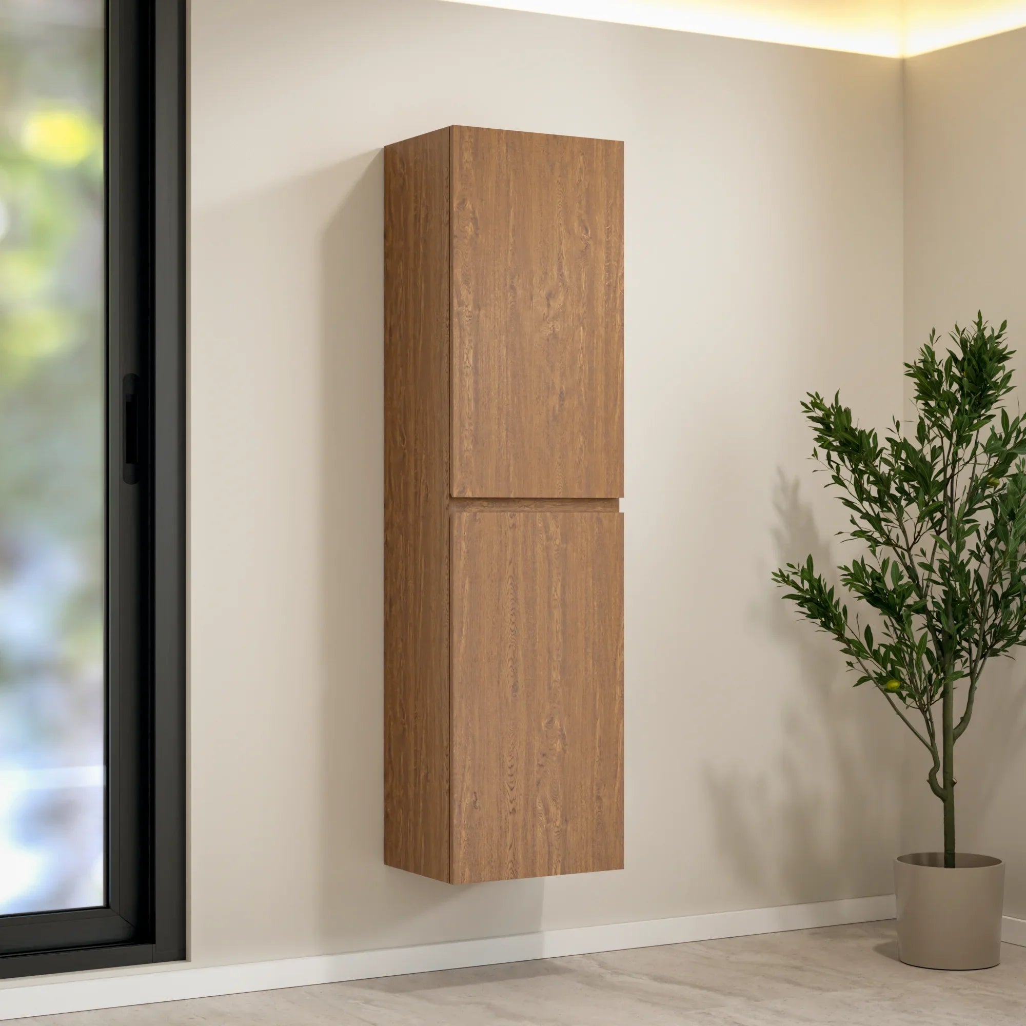 Badeværelsesmøbelsæt Verona – 60 cm – Varm Eg – Sort Vask