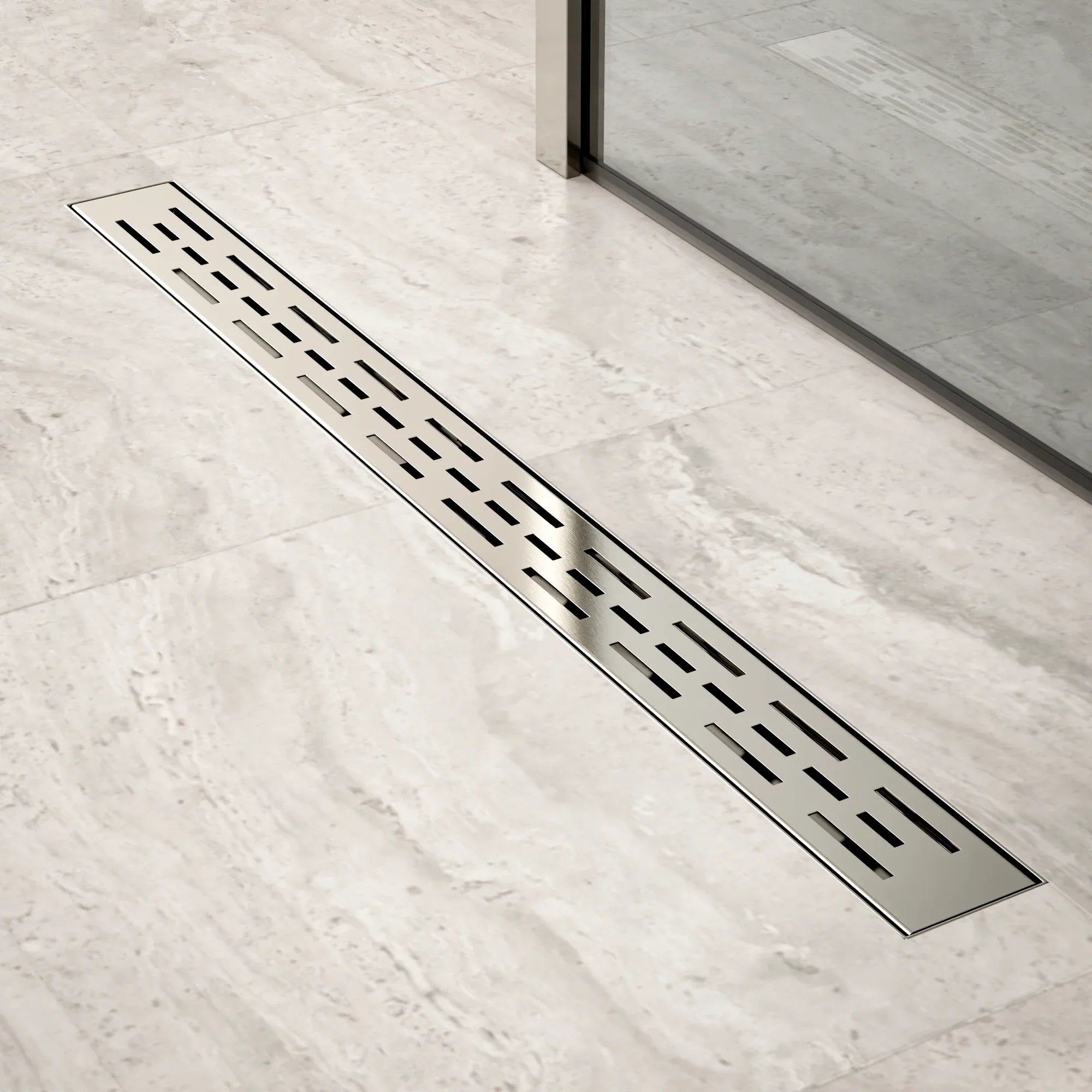 Bruseafløb – 80 cm – Standardrist – Rustfrit stål – Med flange