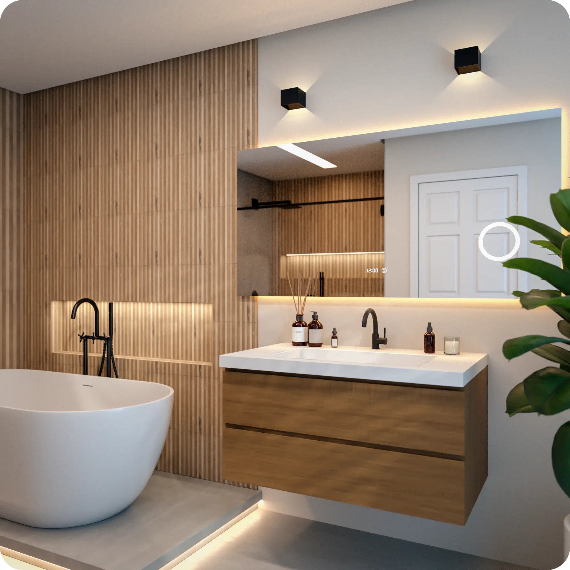 Badeværelsespejl - Rektangel - 160x80cm - Rammeløs