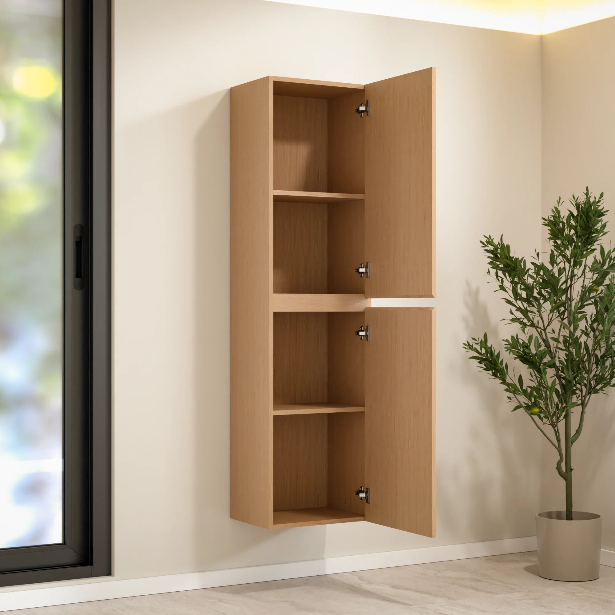 Højskab Ruvo - 150 cm - Lys eg