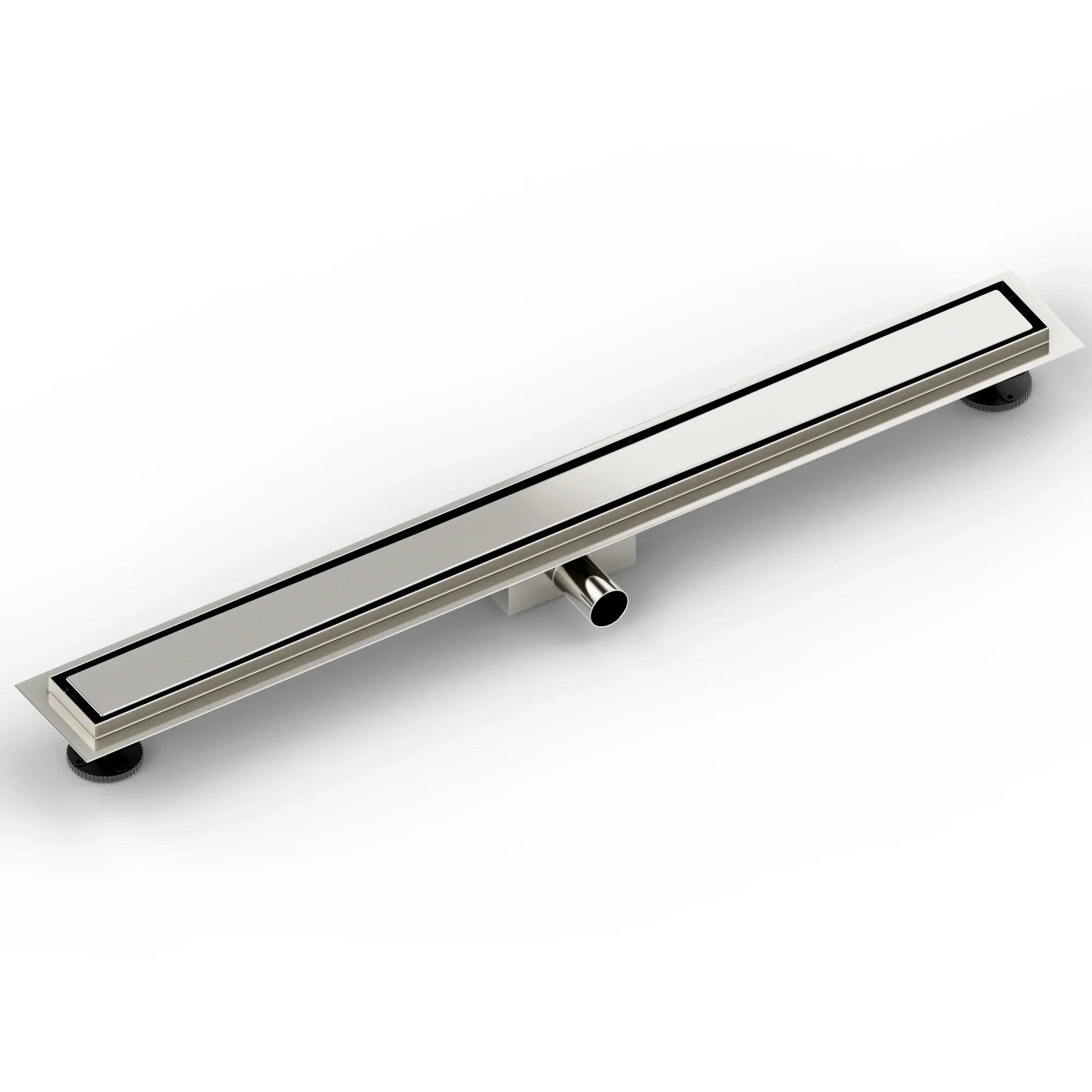 Bruseafløb – 90 cm – Fliserist – Rustfrit stål – Med flange