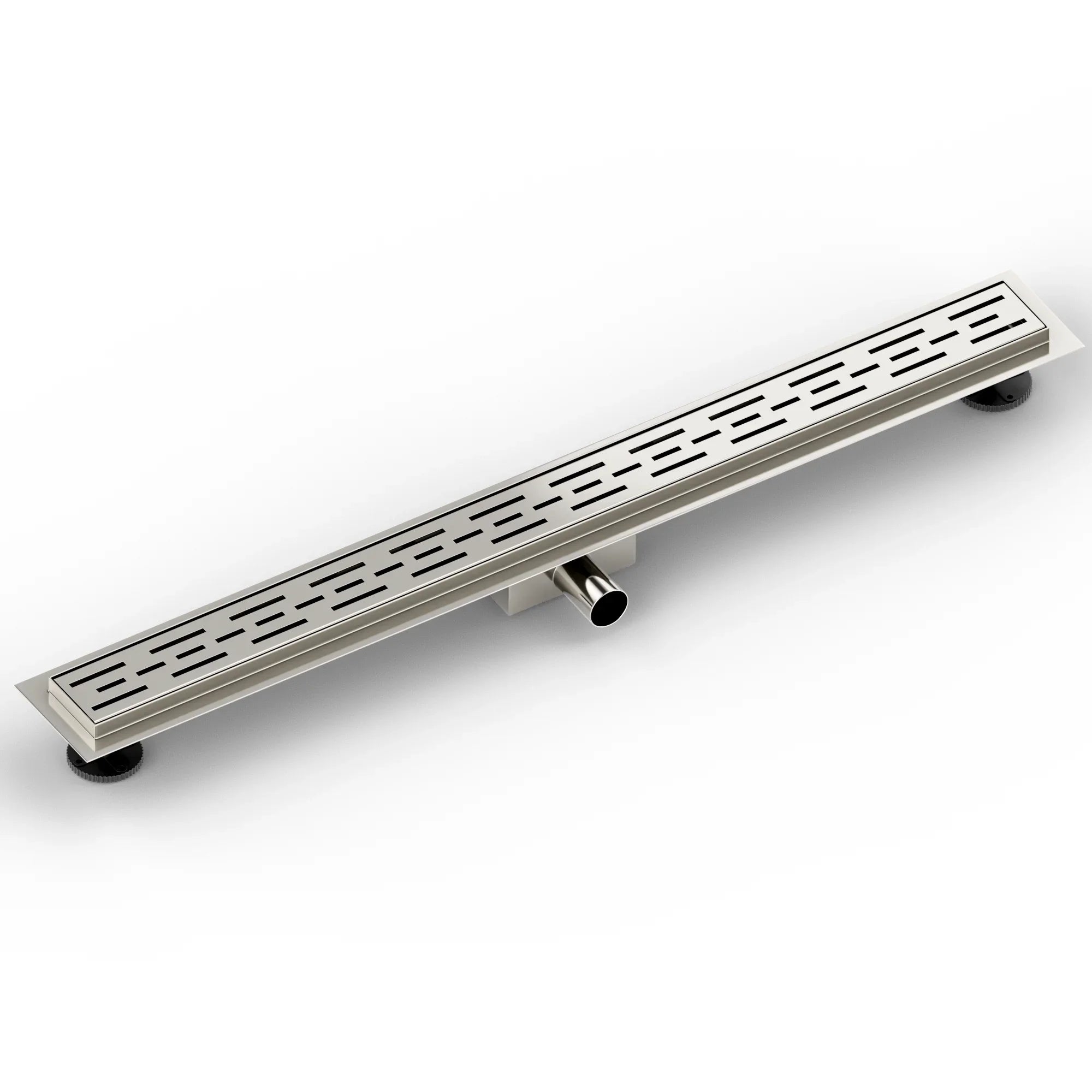 Bruseafløb – 90 cm – Standardrist – Rustfrit stål – Med flange