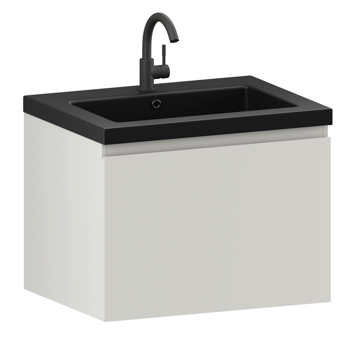badeværelsesmøbel Vino - 60 cm - Taupe - håndvask Sort
