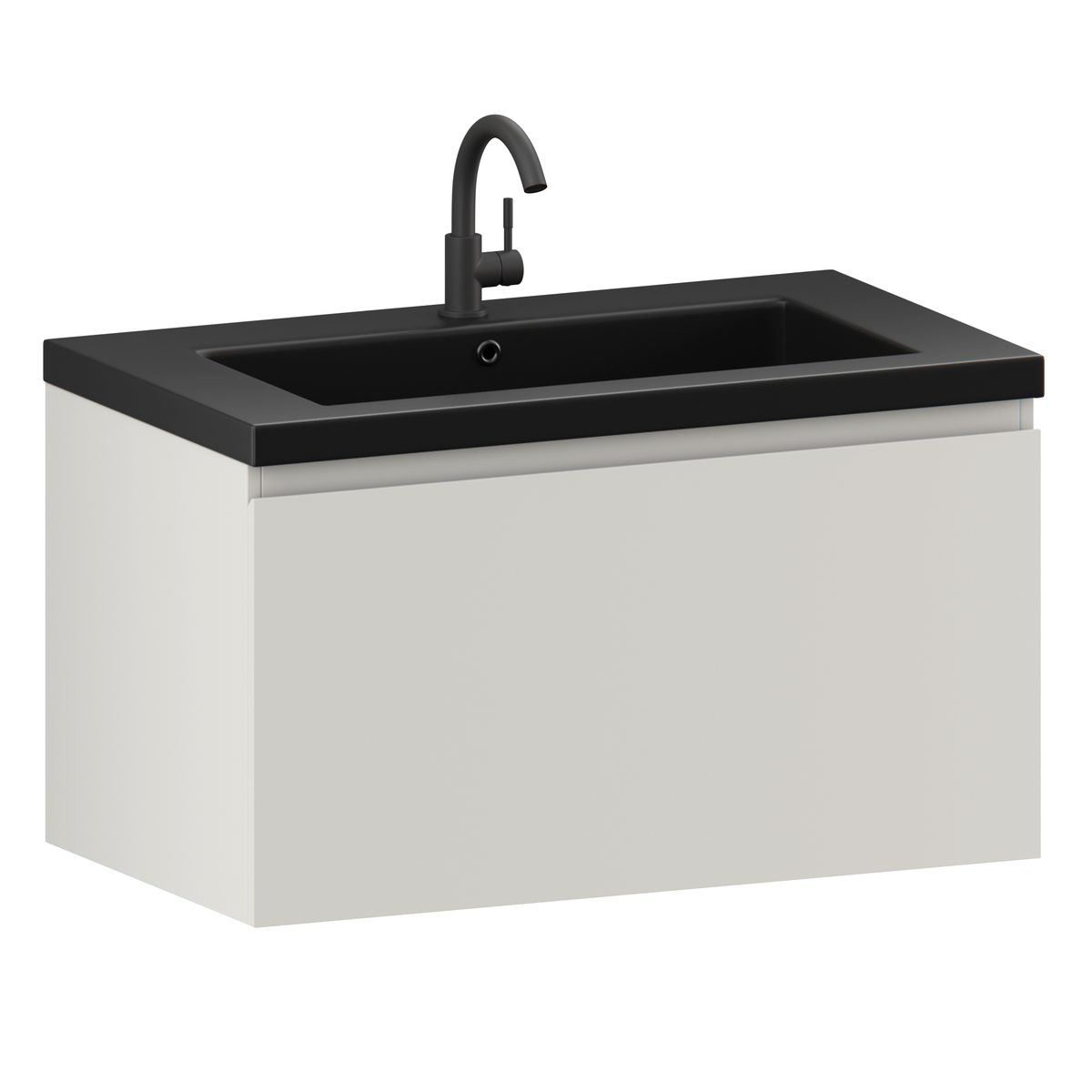 badeværelsesmøbel Niko - 80cm - Taupe - håndvask Sort