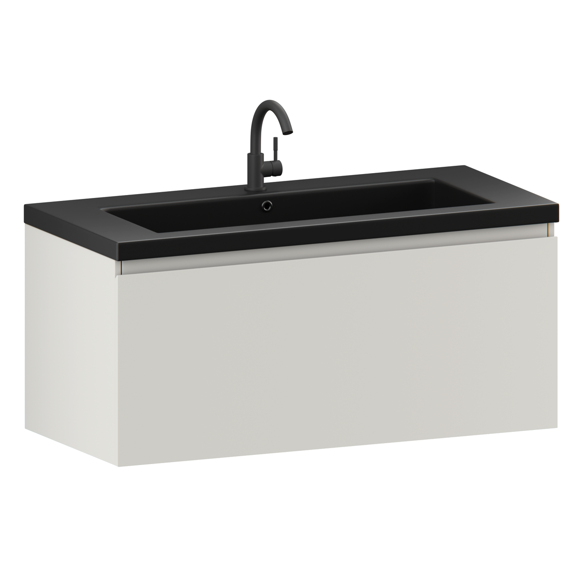 badeværelsesmøbel Indy - 100 cm - Taupe - håndvask Sort