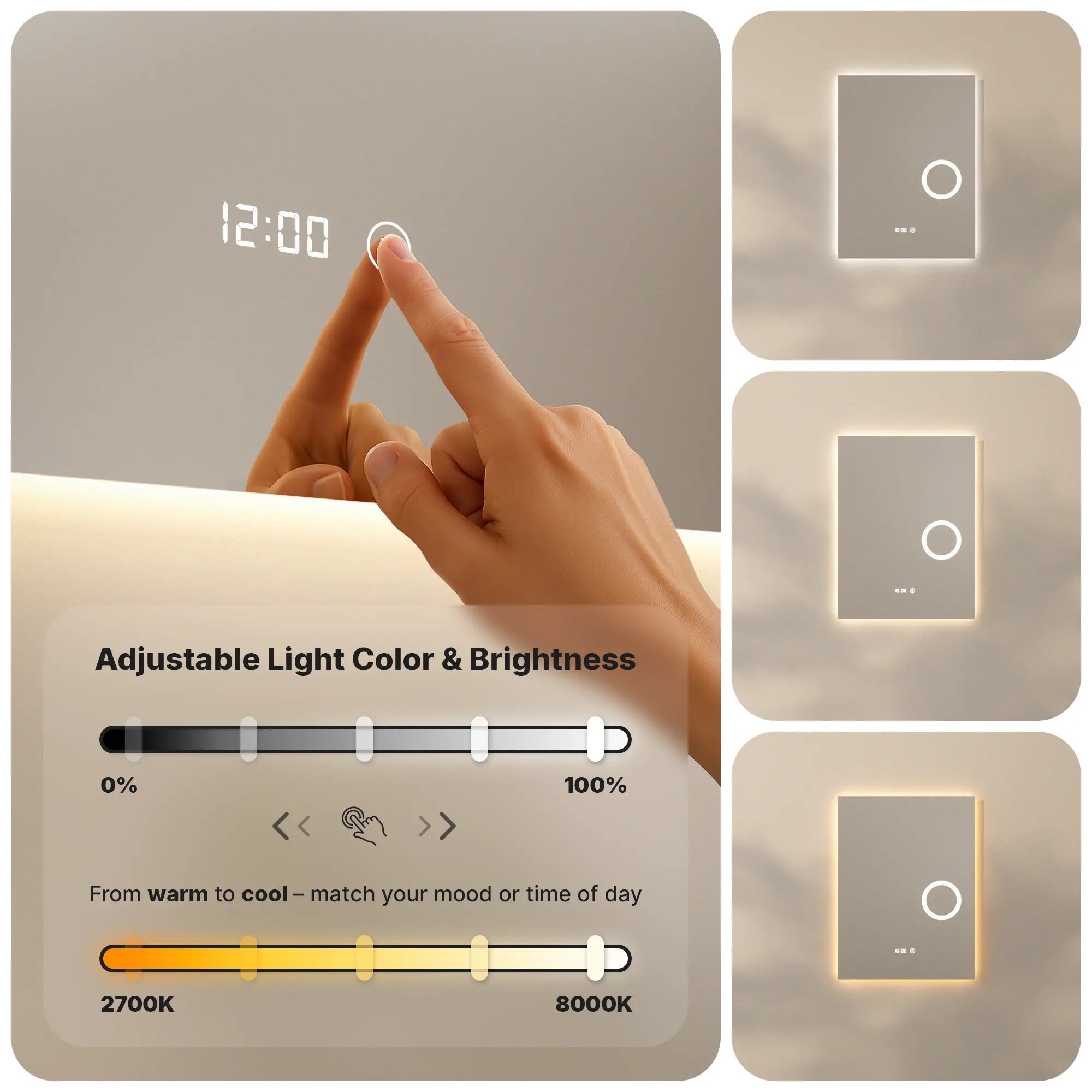 Badeværelsesspejl - Rektangel - 60x80 - Rammeløs