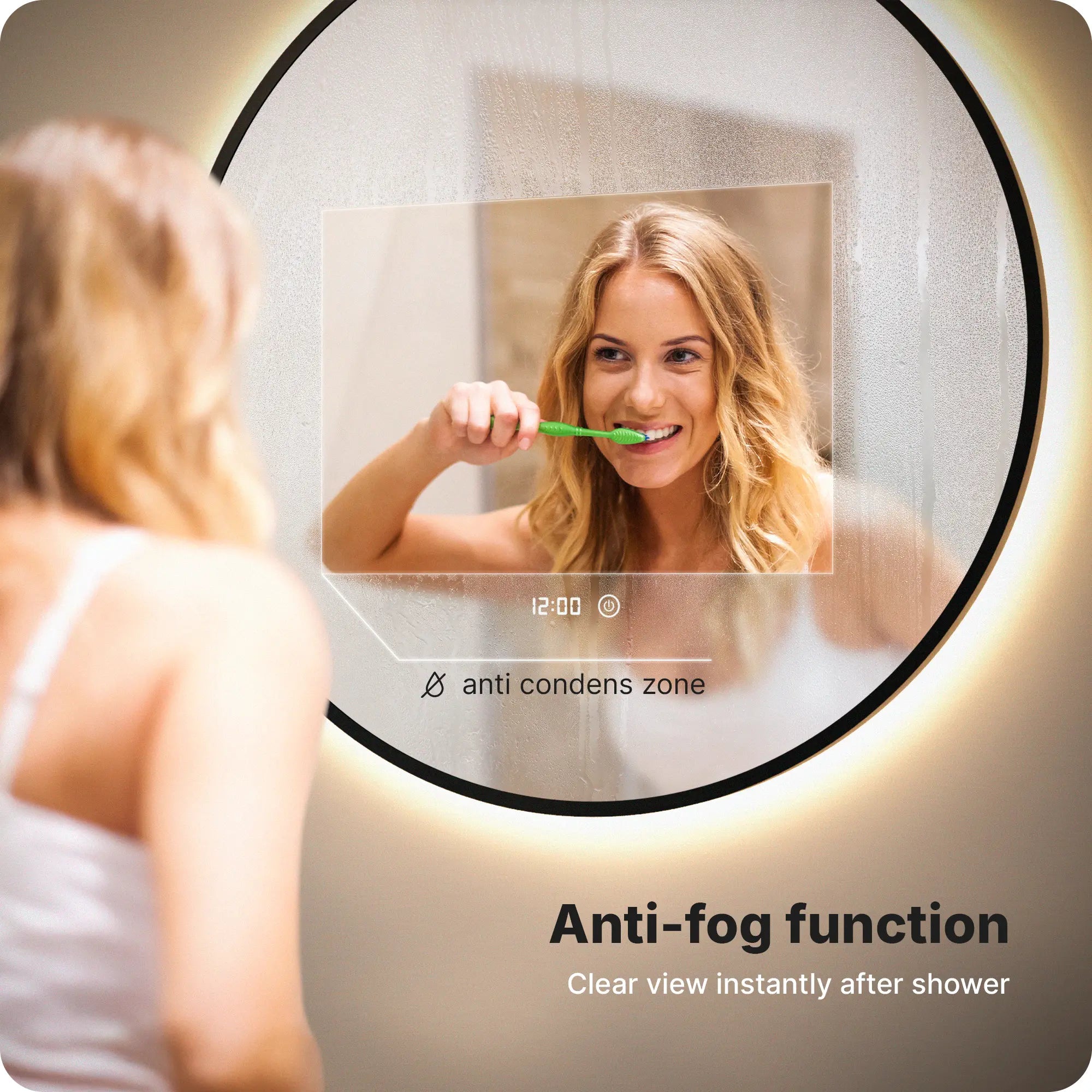Badeværelsesspejl – 120 cm – Sort Ramme