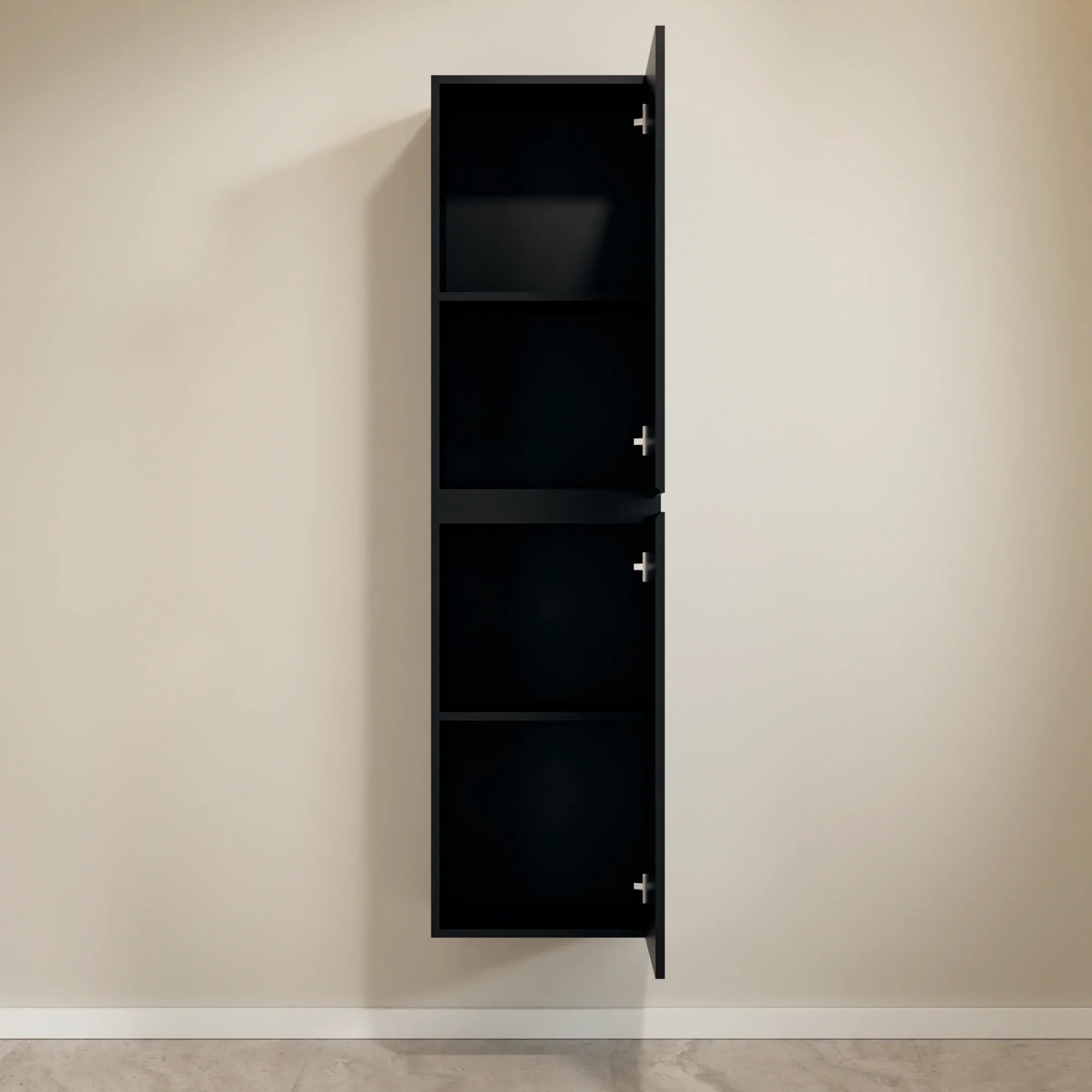 Badeværelsesmøbelsæt Novara – 60 cm – Mat Sort – Sort Vask
