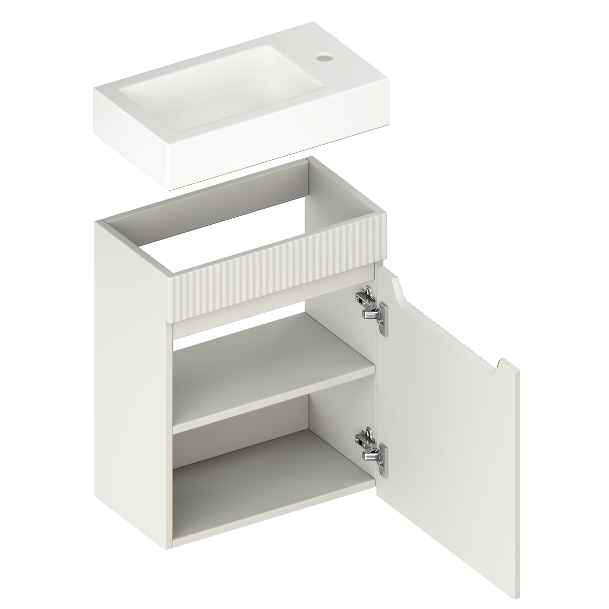 badeværelsesmøbel Vivo - 40cm - Taupe - håndvask Hvid