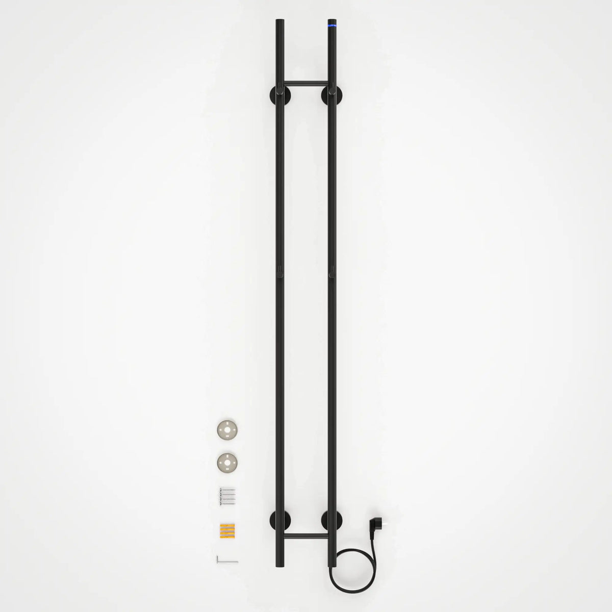 Elektrisk stanghåndklæderadiator dobbelt - 70 Watt - 150x16.8 cm - mat sort