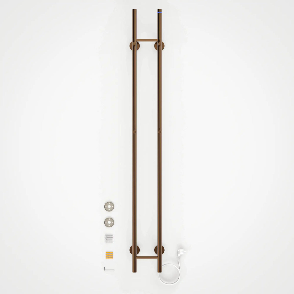 Elektrisk stang-håndklædevarmer dobbelt - 70 Watt - 150x16.8 cm - Kobber