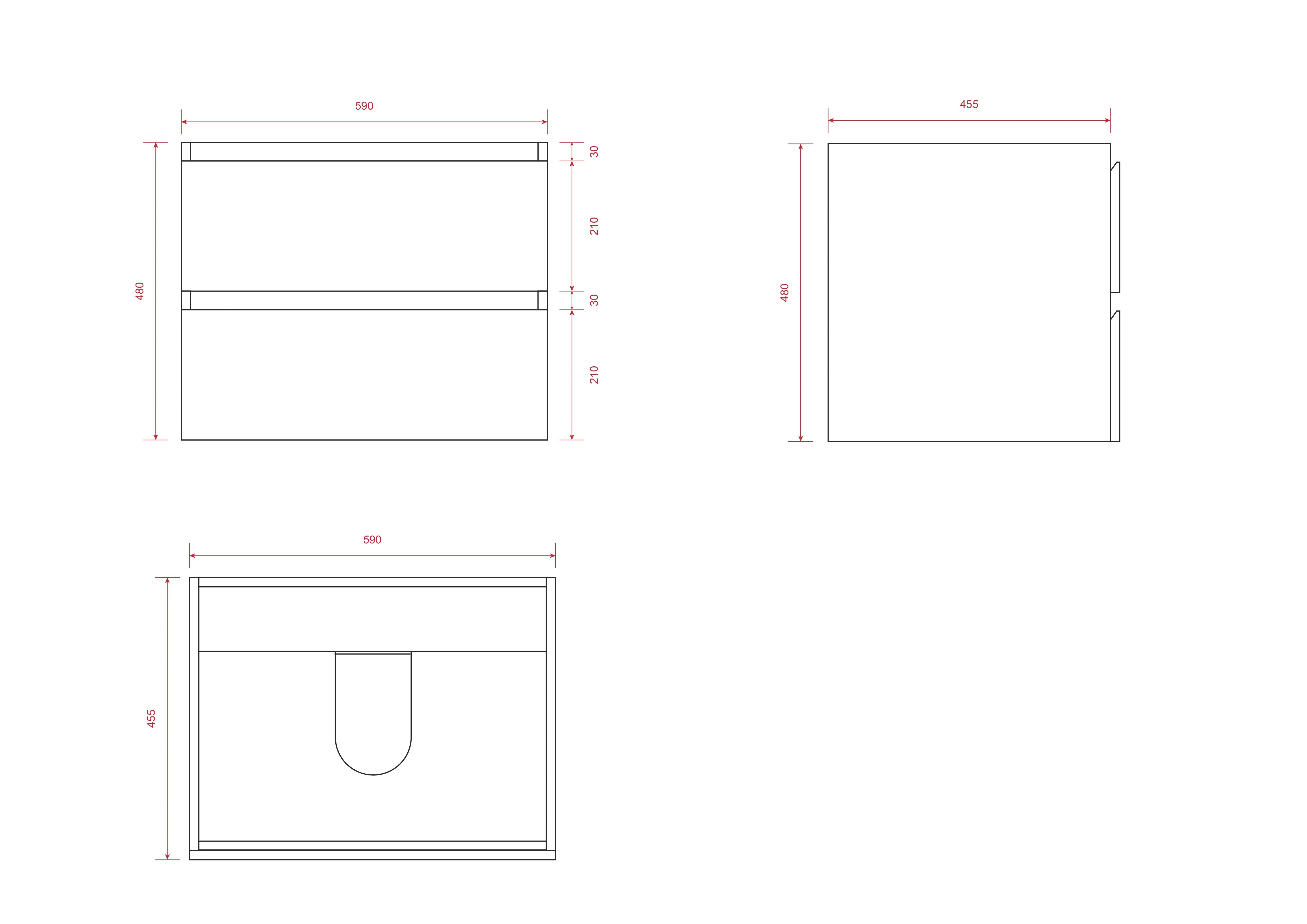 Badeværelsesmøbel Karo - 60cm - Mat sort - Vask sort - Forudbestil