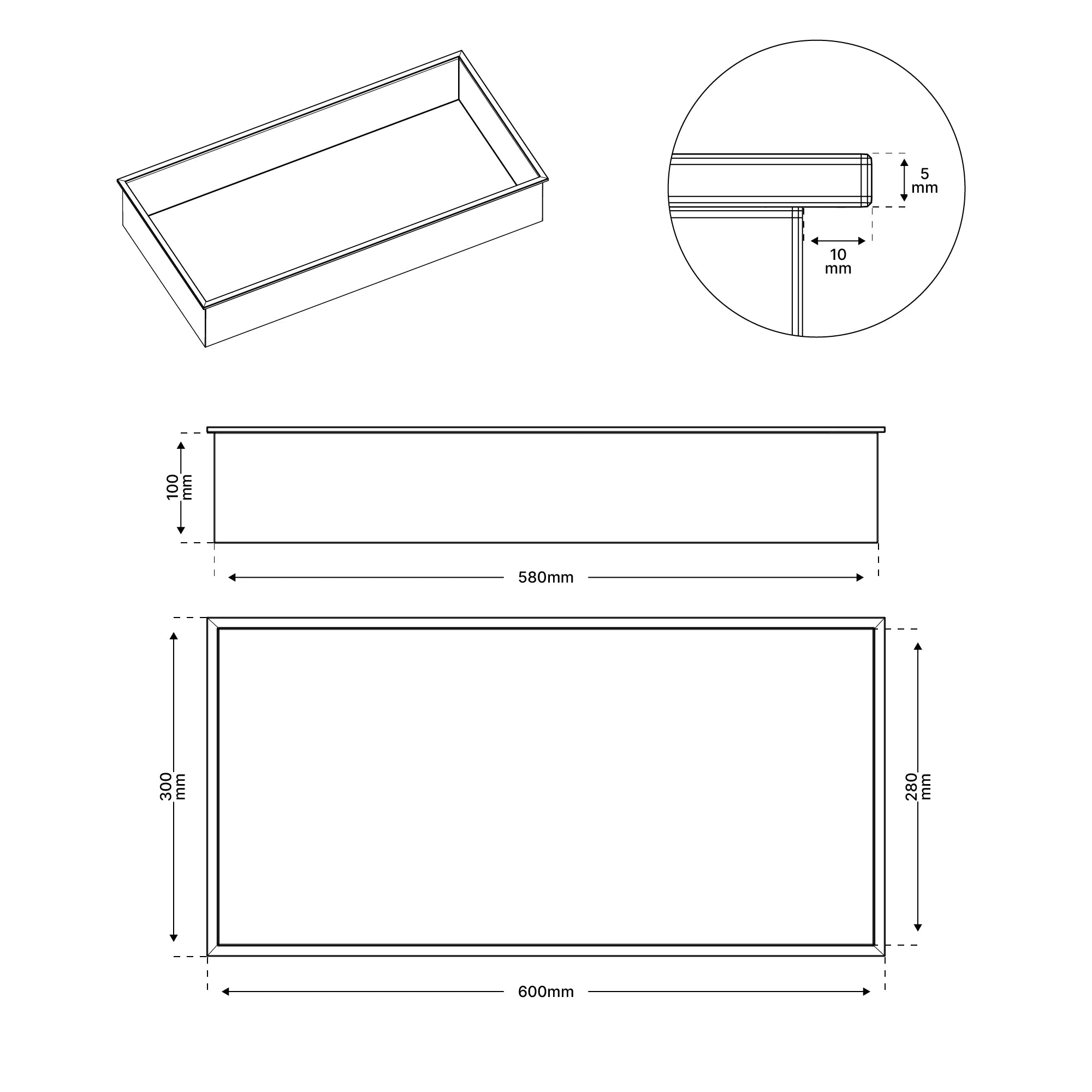 Badeværelsesniche - 30x60x10 - Grå