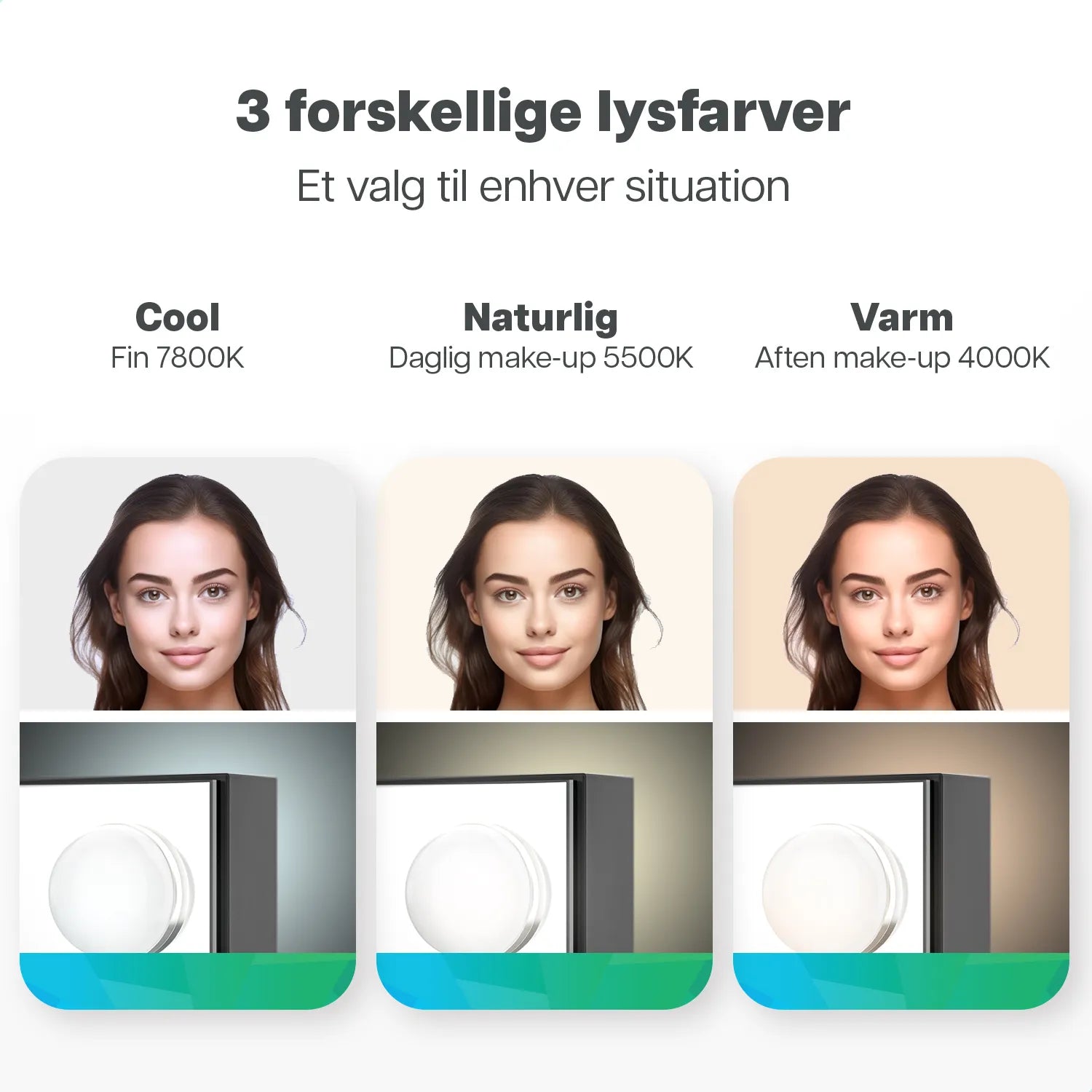 Hollywood Spejl - Bluetooth højtalere - 80x60cm - Sort