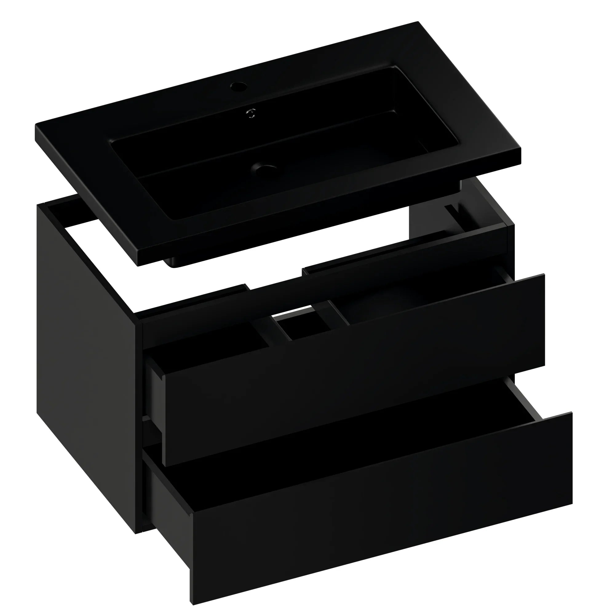 Badeværelsesmøbel Sova - 80cm - Mat sort - Vask sort - Forudbestil