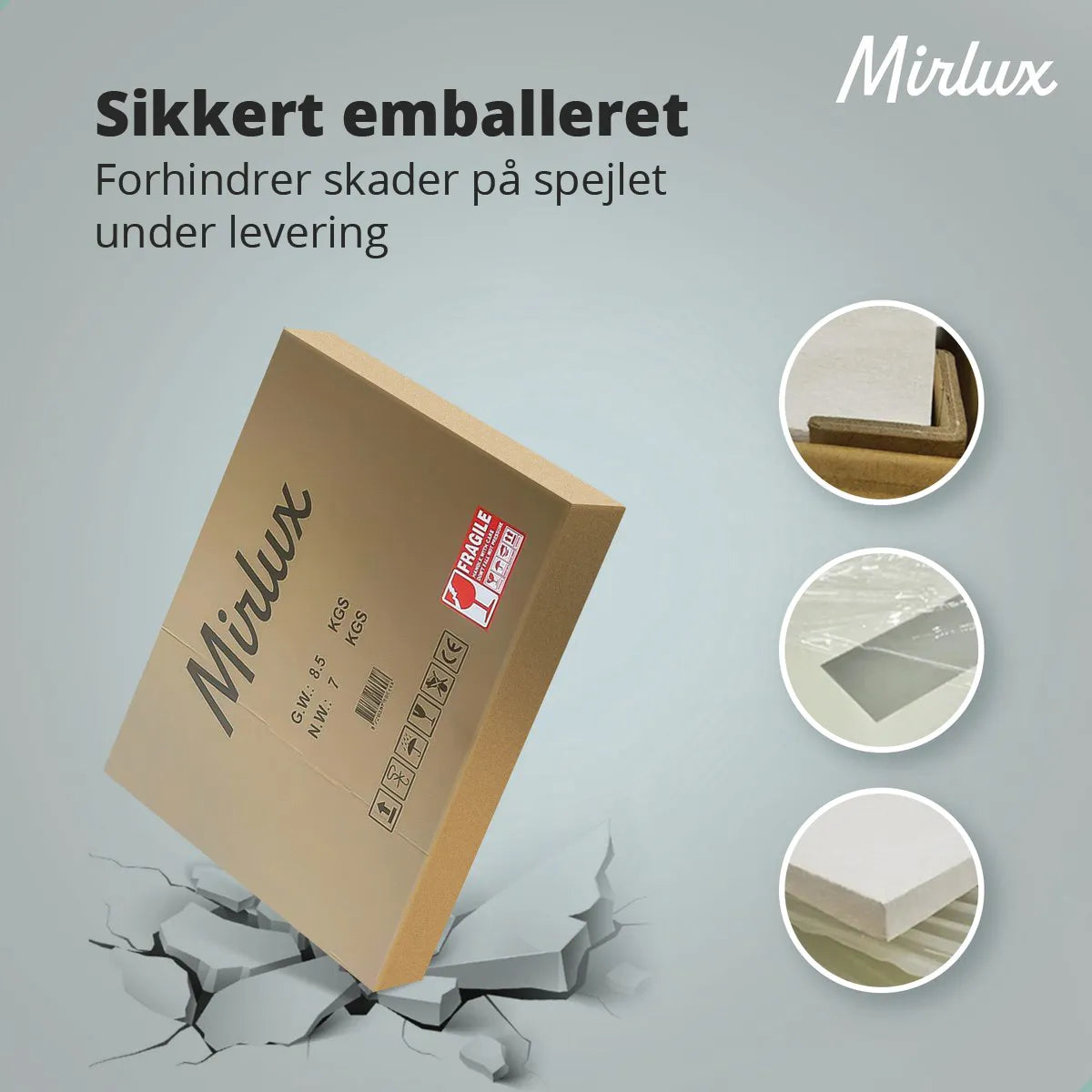 Badeværelsesspejl – 80cm – Sort Ramme - Forudbestil