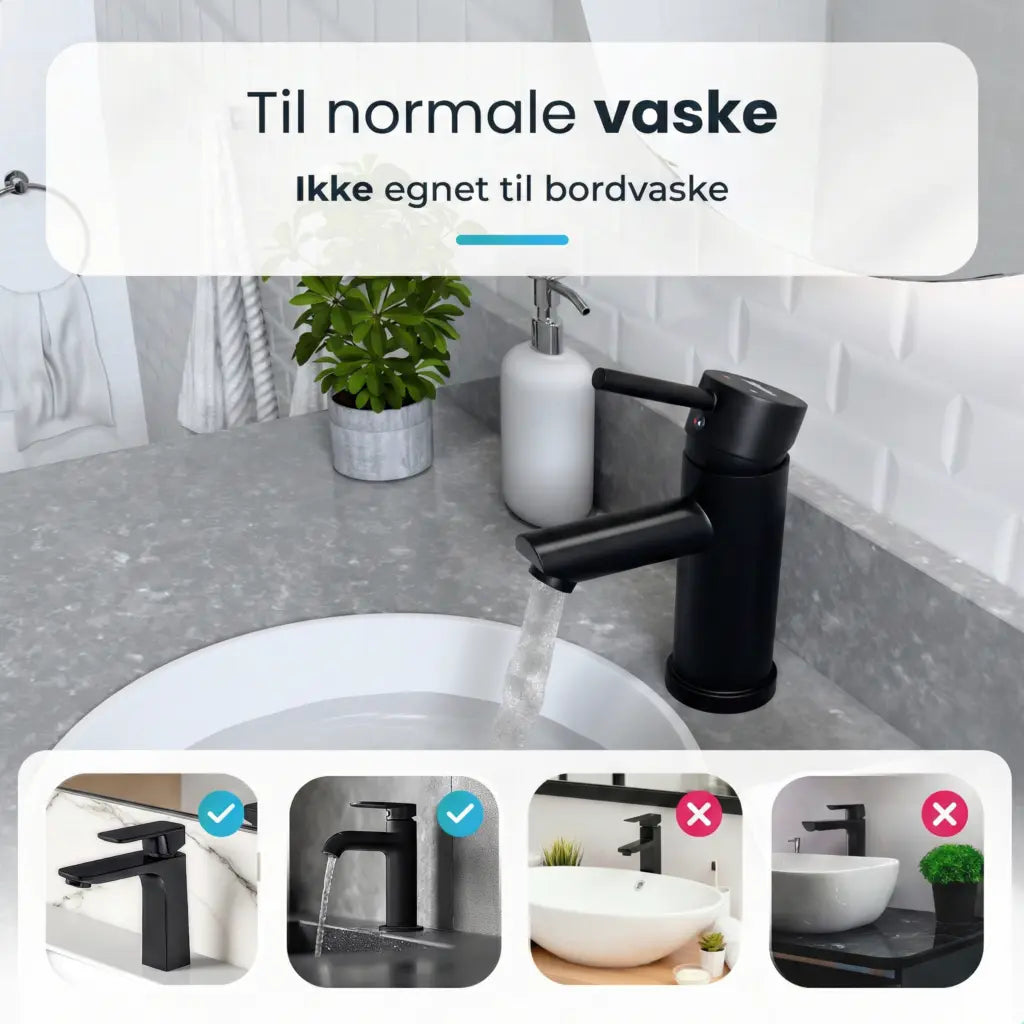 Håndvaskarmatur – WC – Sort [ZOE]