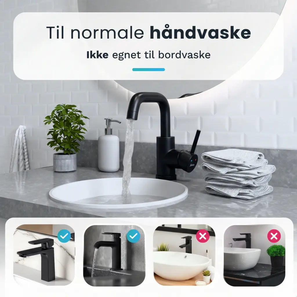 Håndvaskarmatur – WC – Sort [KALLISTA]