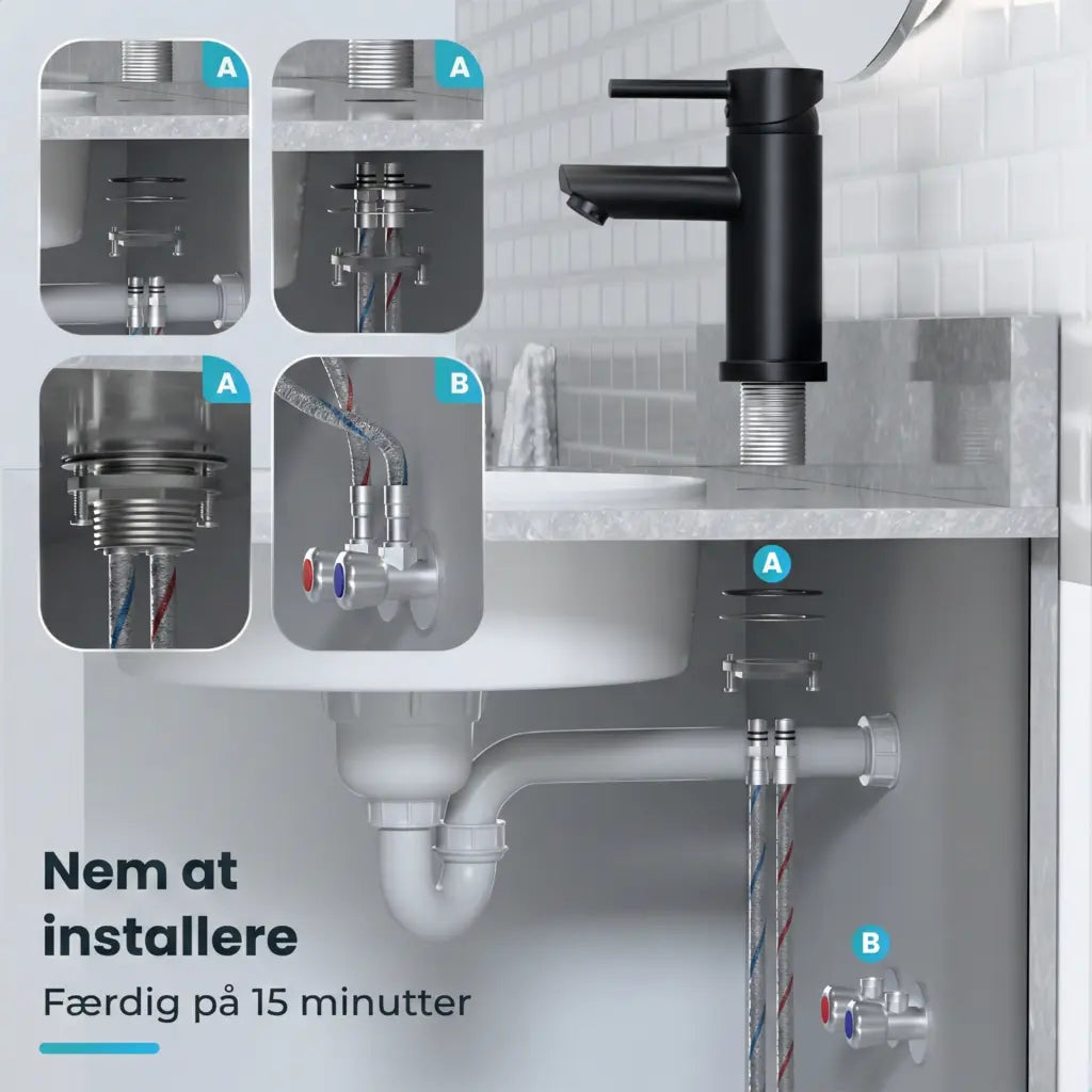 Håndvaskarmatur – WC – Sort [ZOE]