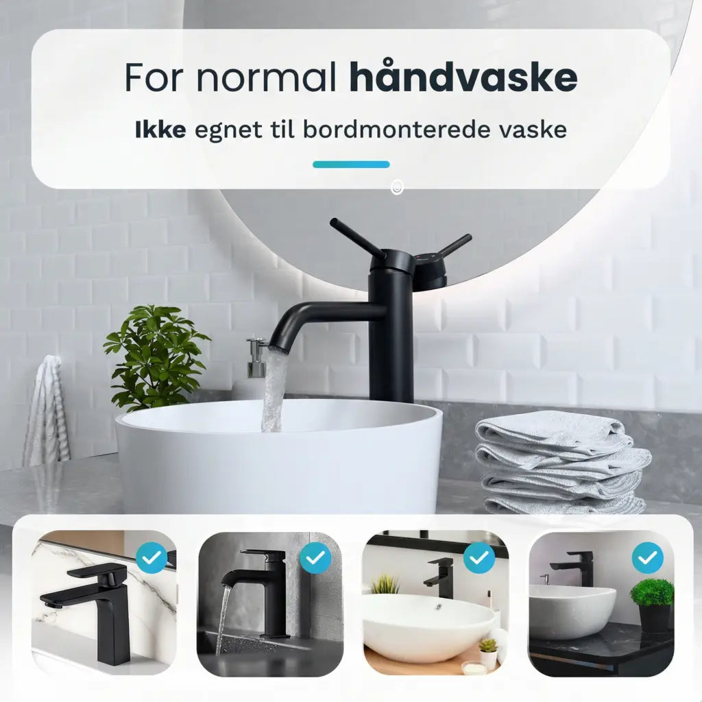 Håndvaskarmatur – WC – Sort [ARIADNE] - Forudbestil