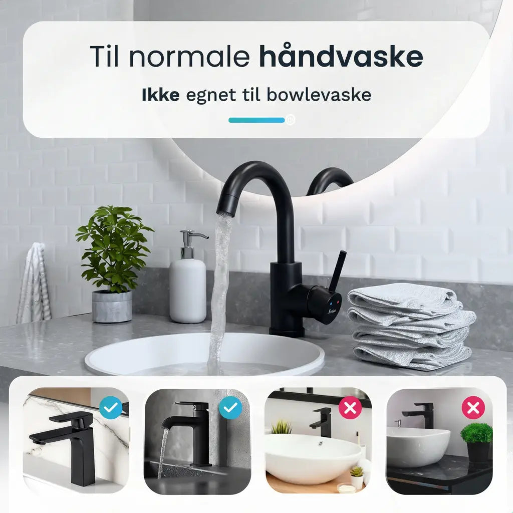 Håndvaskarmatur – WC – Sort [THALIA]