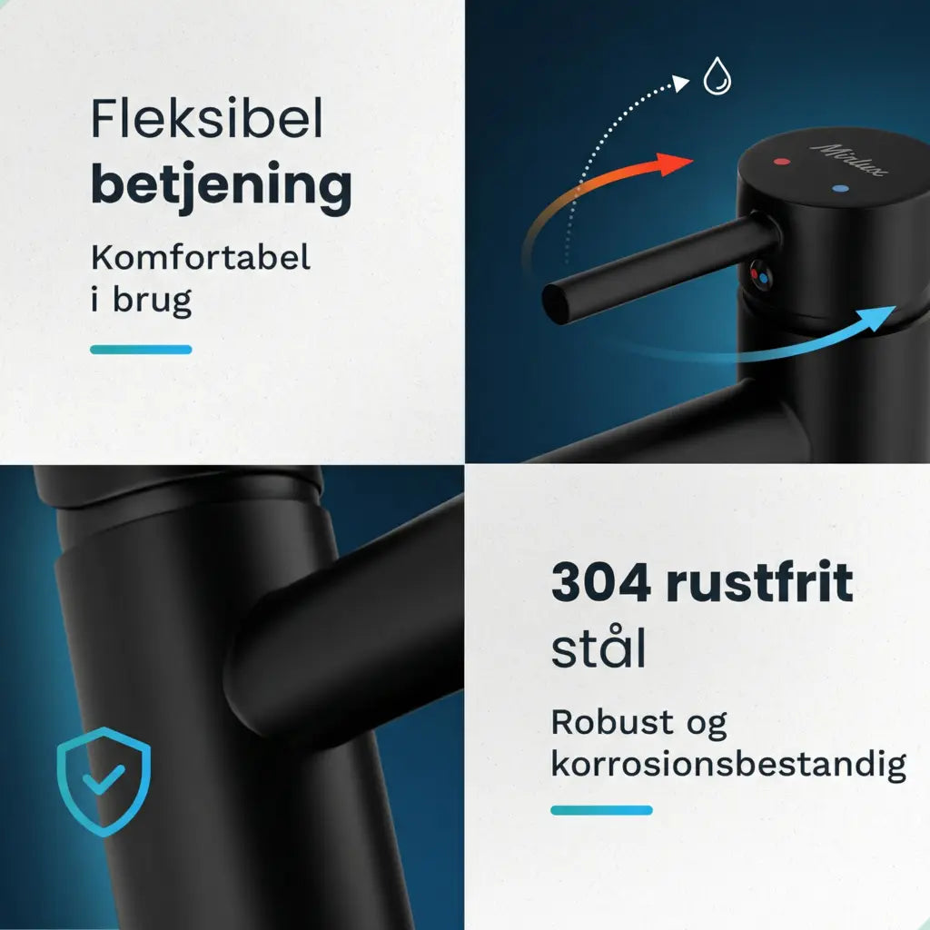 Håndvaskarmatur – WC – Sort [EIRENE]