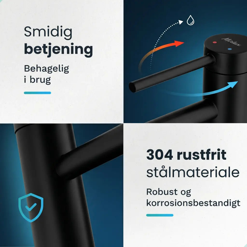 Håndvaskarmatur – WC – Sort [ARIADNE] - Forudbestil