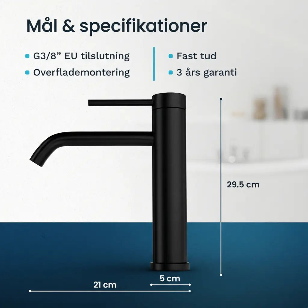 Håndvaskarmatur – WC – Sort [NYX] - Forudbestil