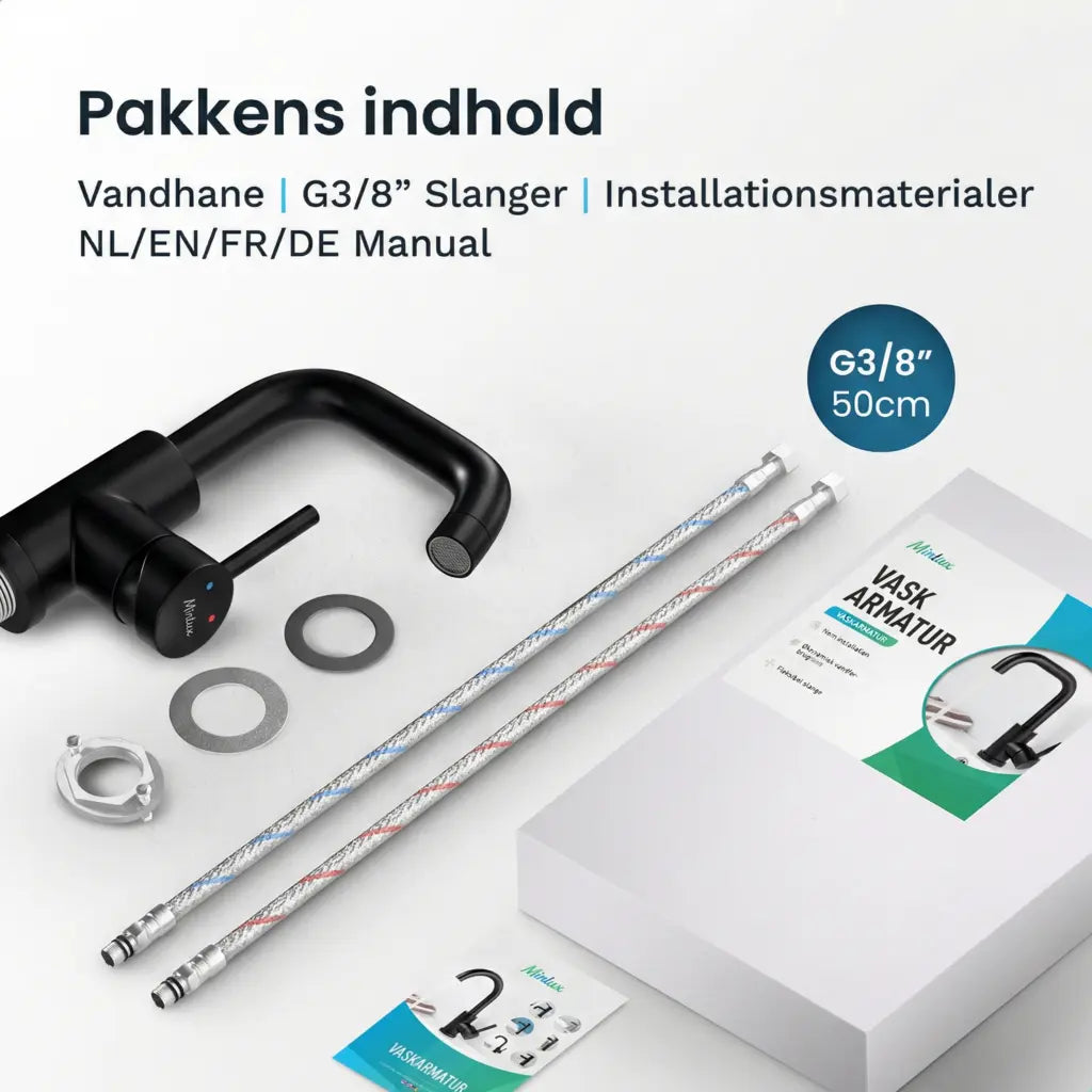 Håndvaskarmatur – WC – Sort [KALLISTA]