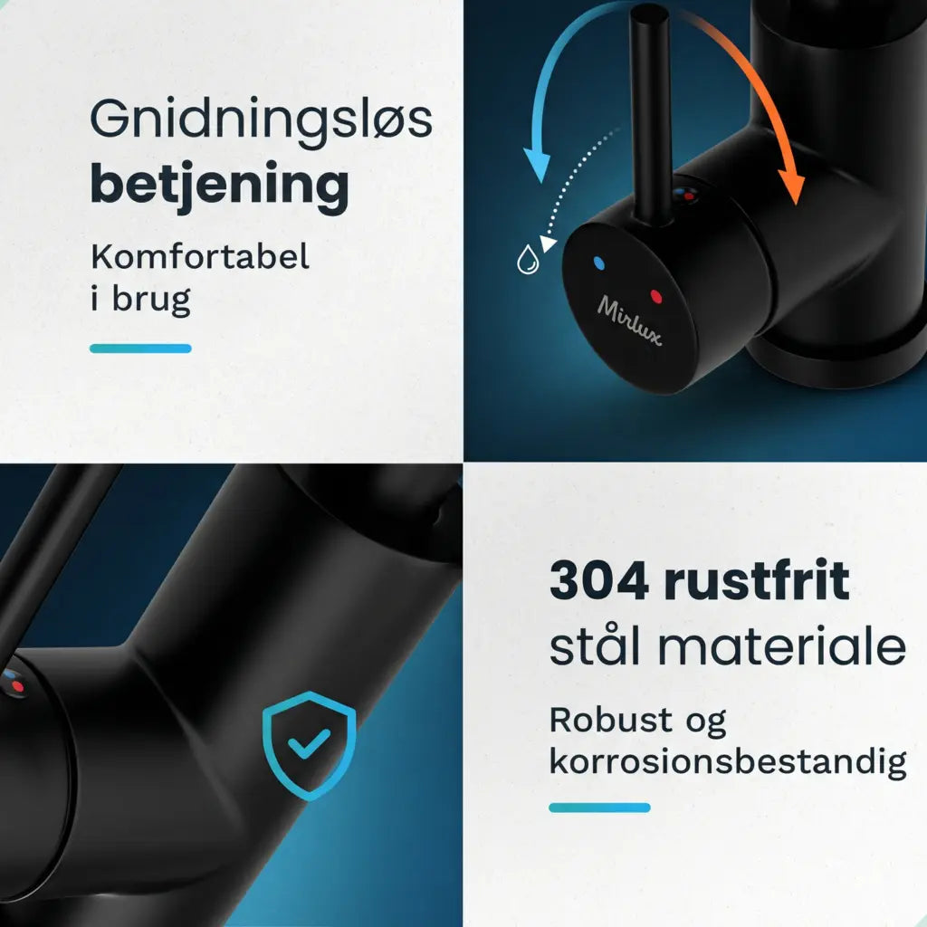 Håndvaskarmatur – WC – Sort [THALIA]