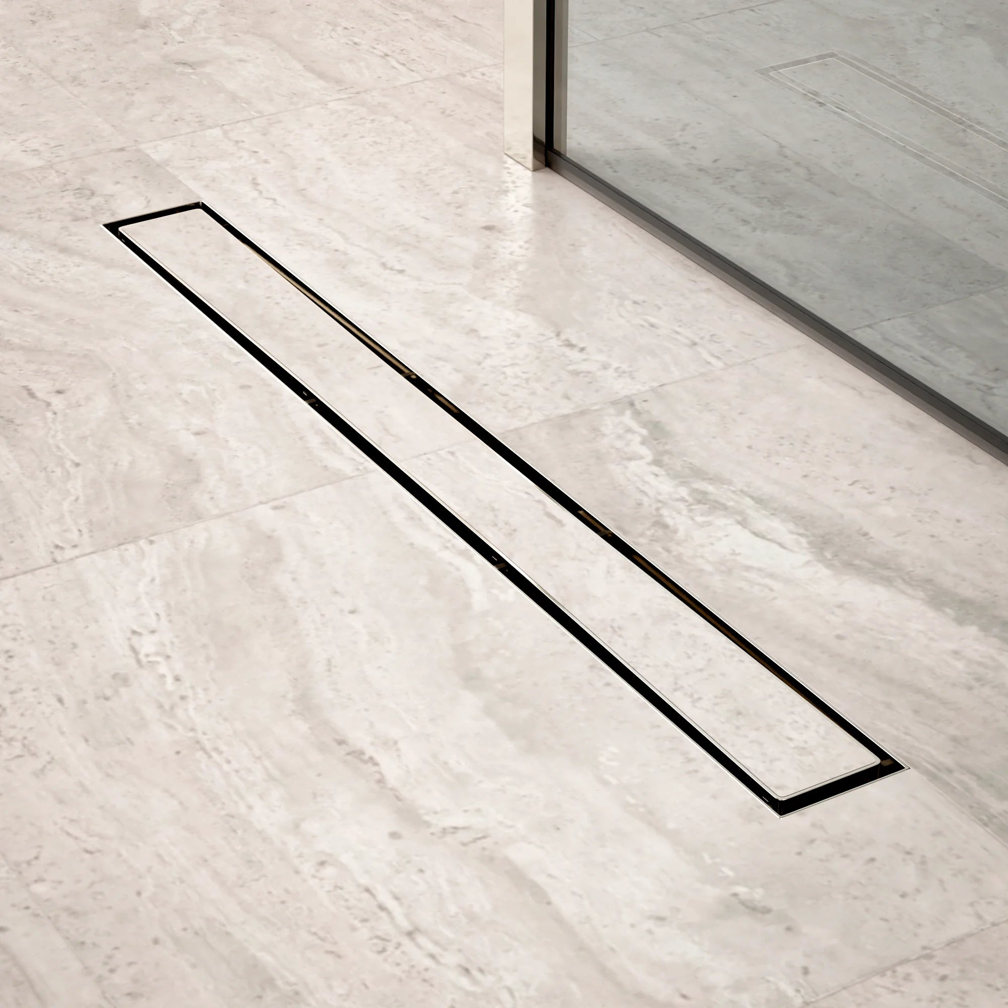 Bruseafløb – 70 cm – Fliserist – Rustfrit stål – Med flange