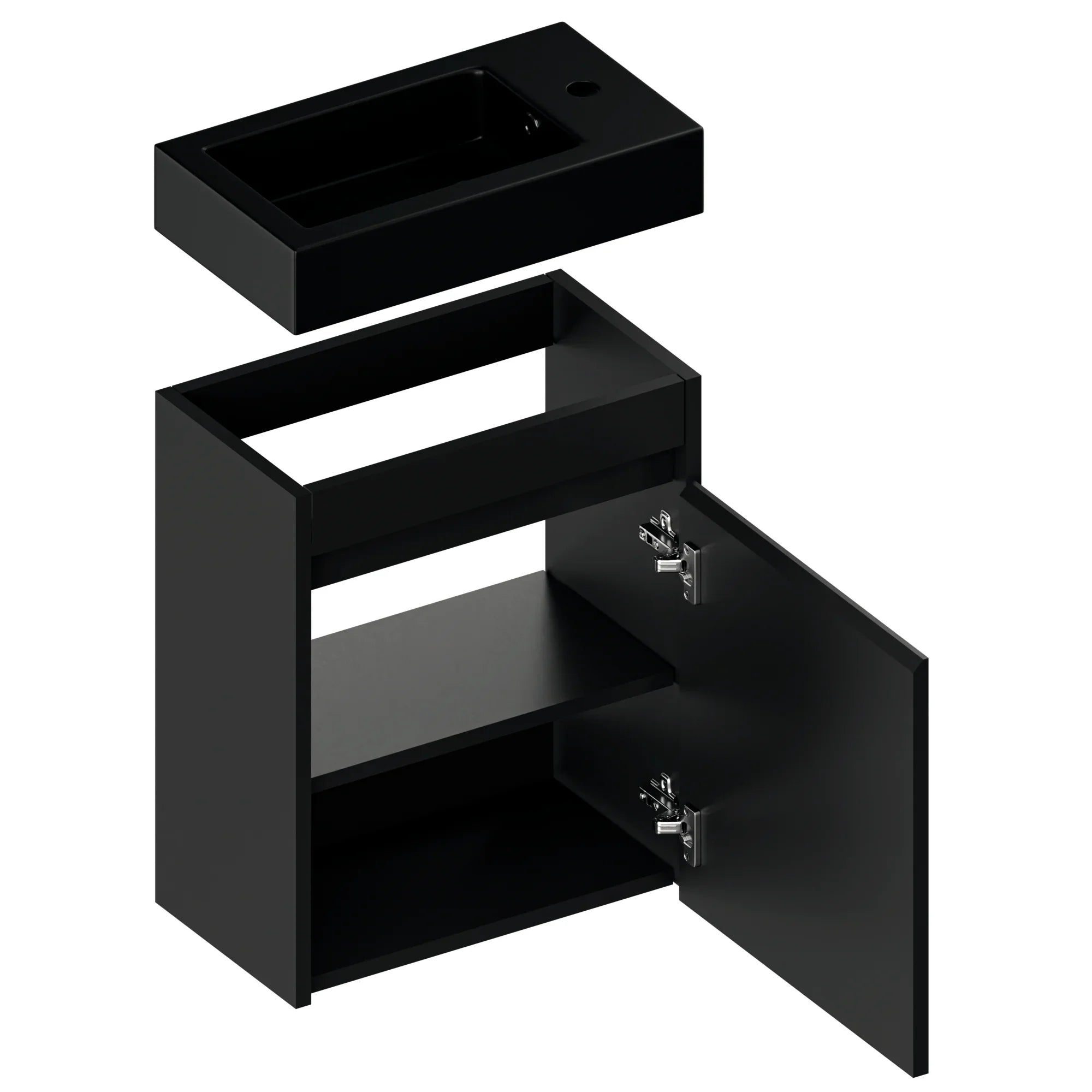 Toiletmøbel Elen - 40cm - Mat sort - Sort Vask