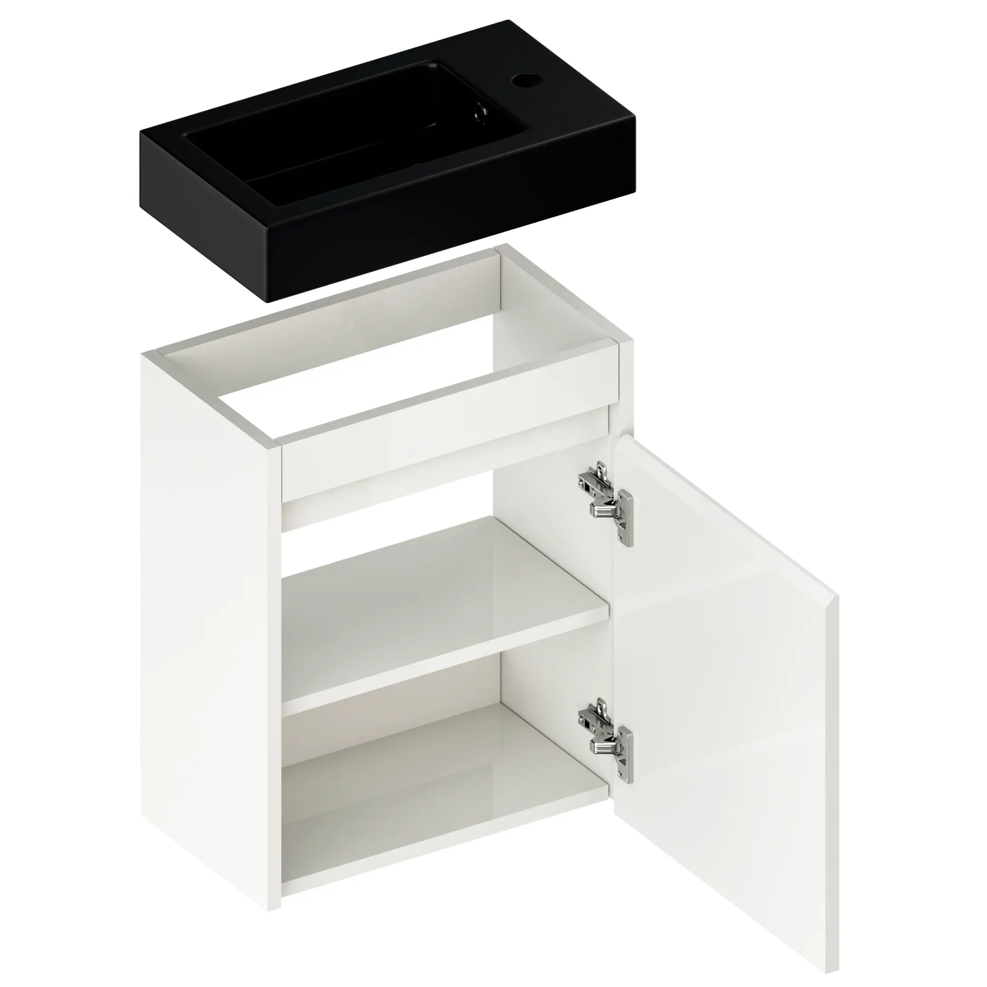 Toiletmøbel Elen - 40cm - Hvid - Sort Vask
