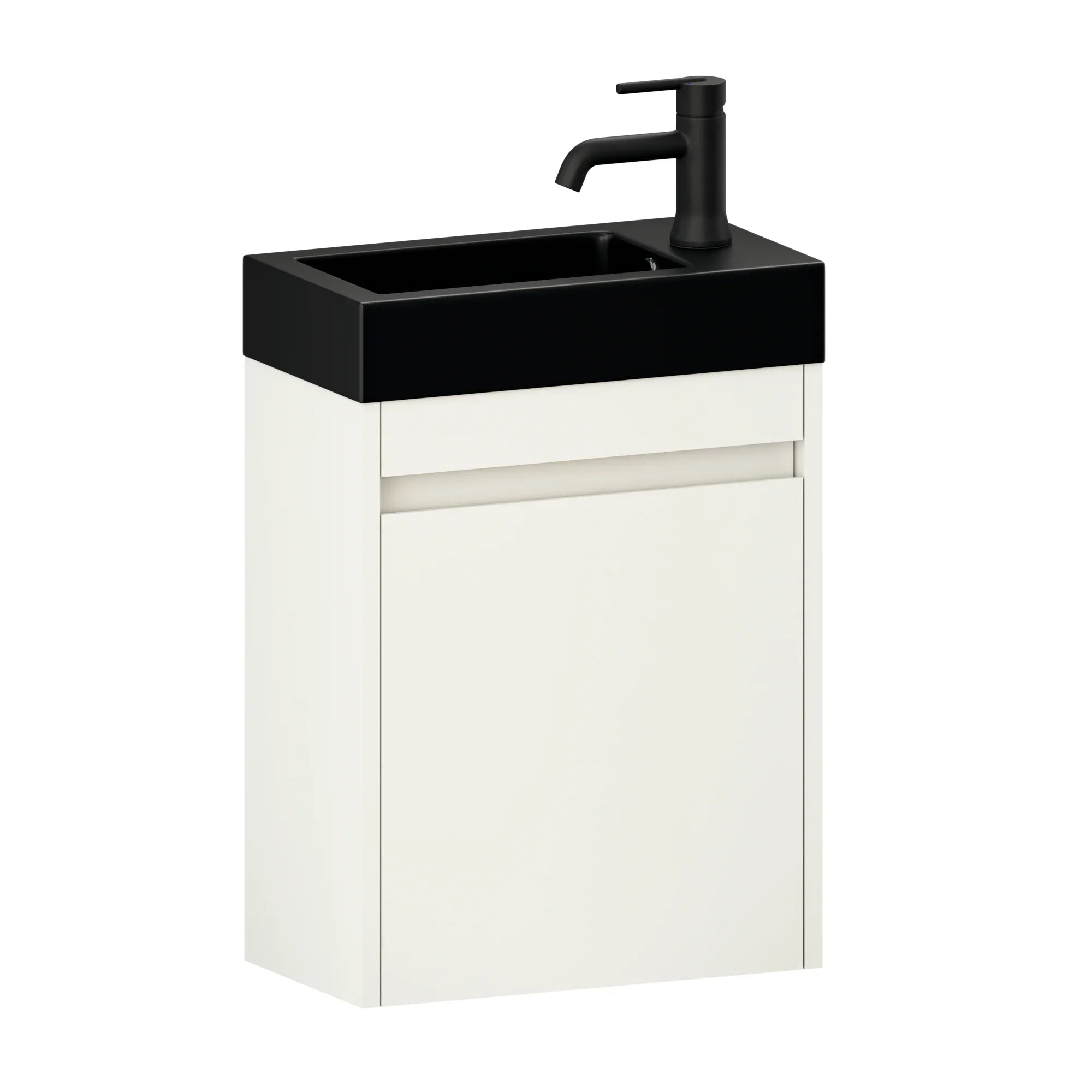 Toiletmøbel Elen - 40cm - Hvid - Sort Vask