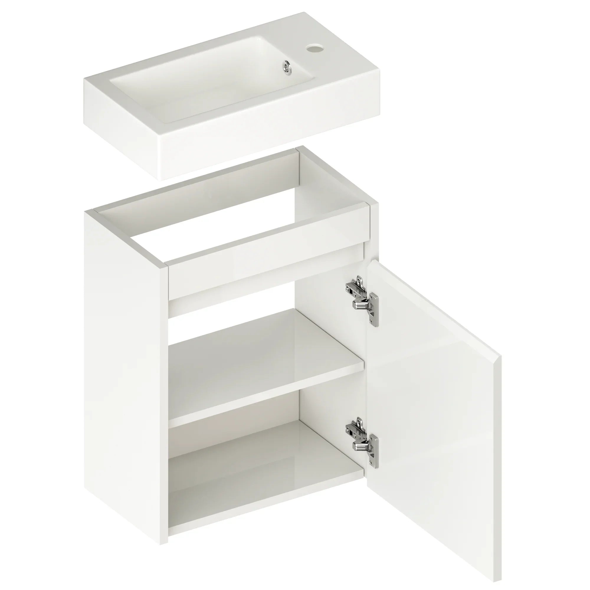 Toiletmøbel Vivo - 40cm - Hvid - Hvid Vask