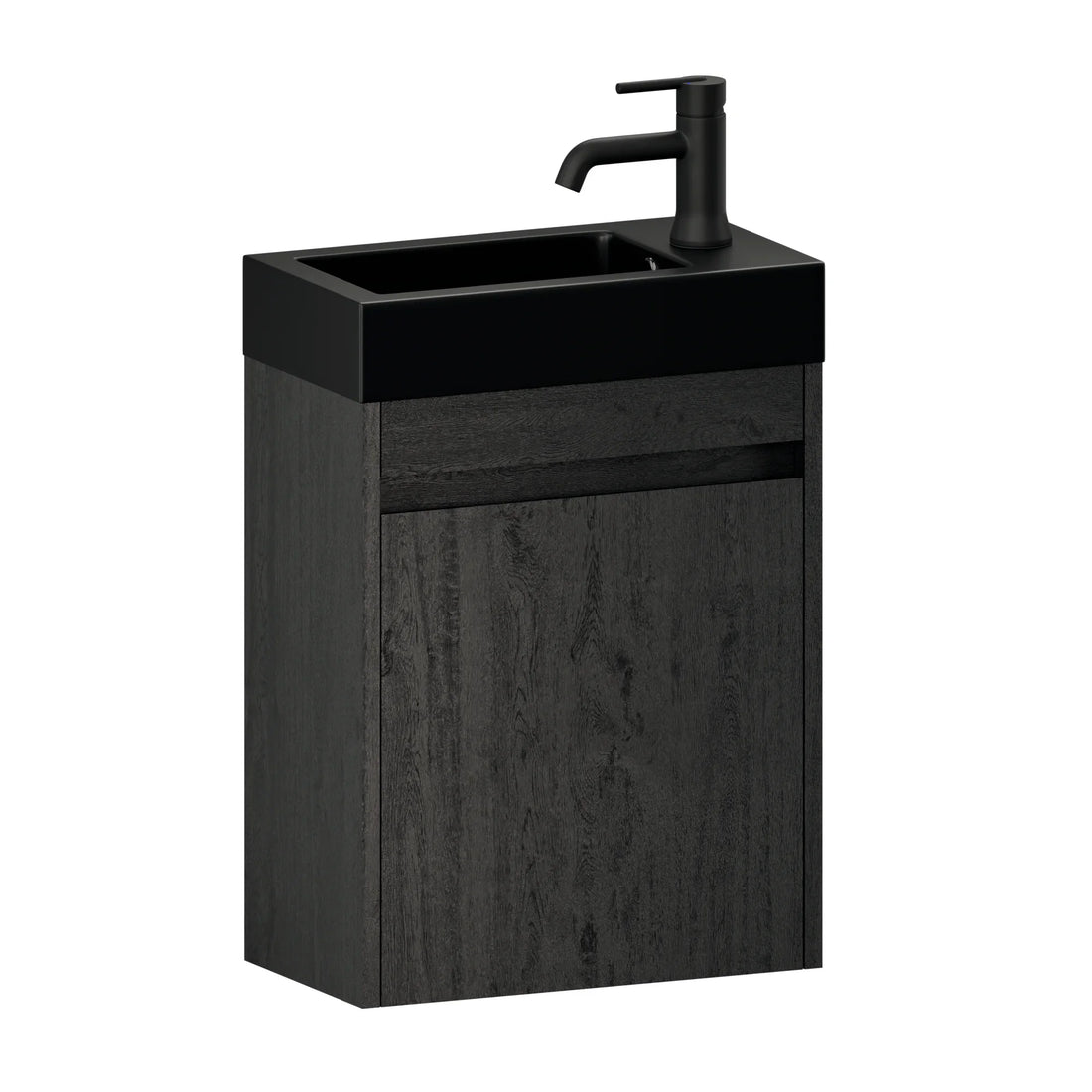 Toiletmøbel Elen - 40cm - Sort eg - Sort Vask