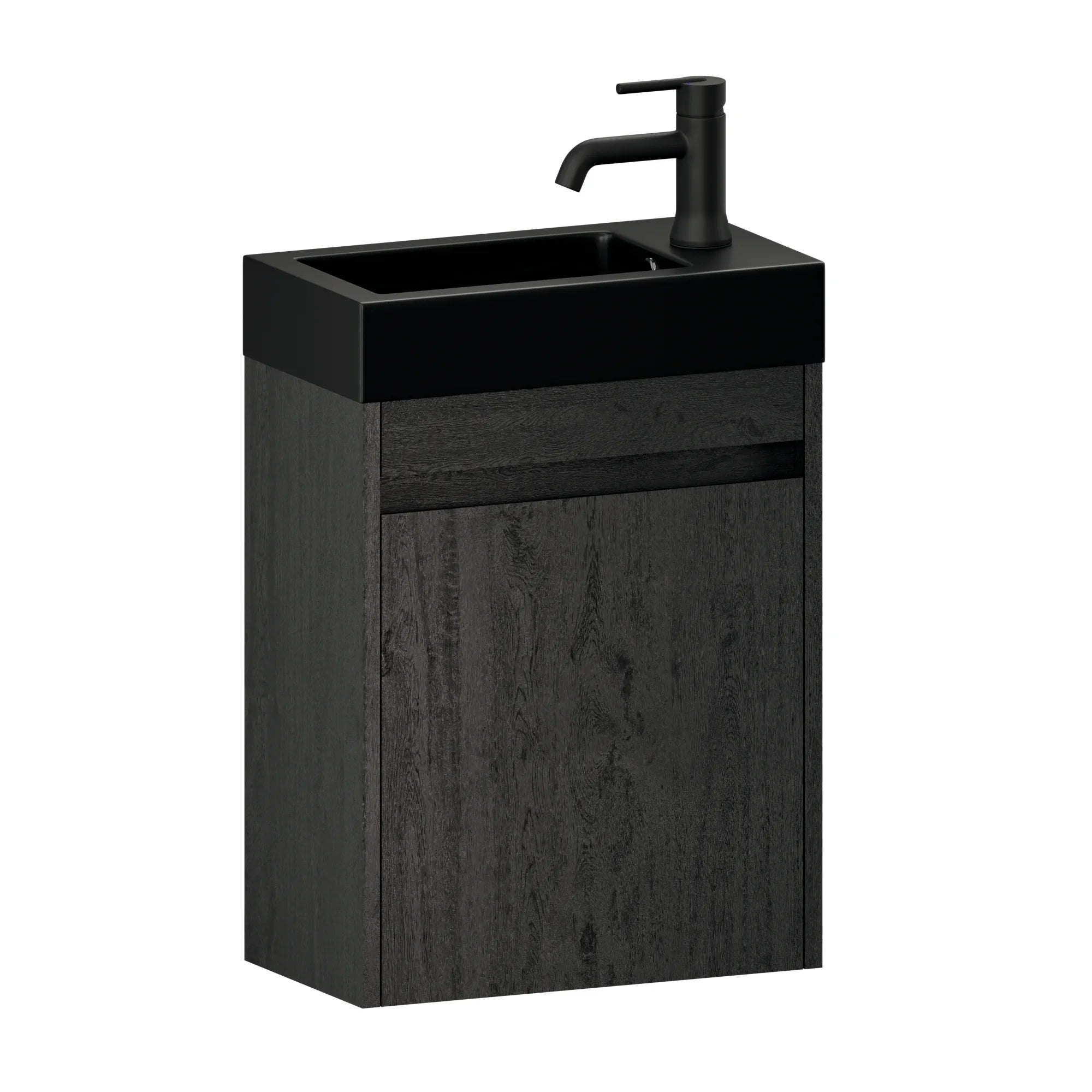 Toiletmøbel Elen - 40cm - Sort eg - Sort Vask