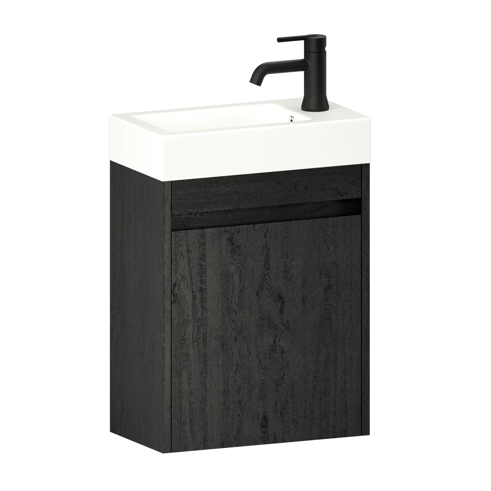 Toiletmøbel Vivo - 40cm - Sort eg - Hvid Vask