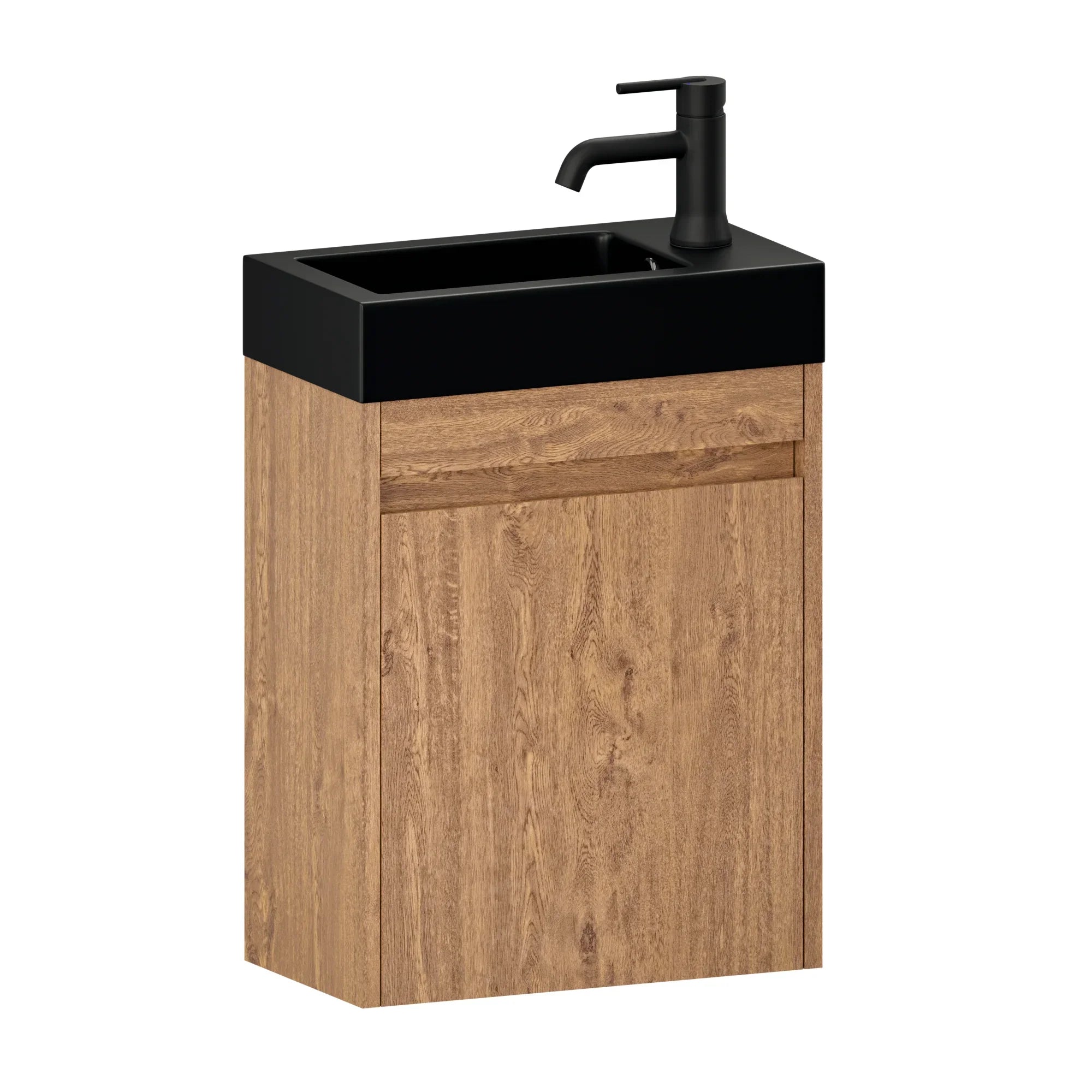 Toiletmøbel Elen - 40cm - Varm eg - Sort Vask