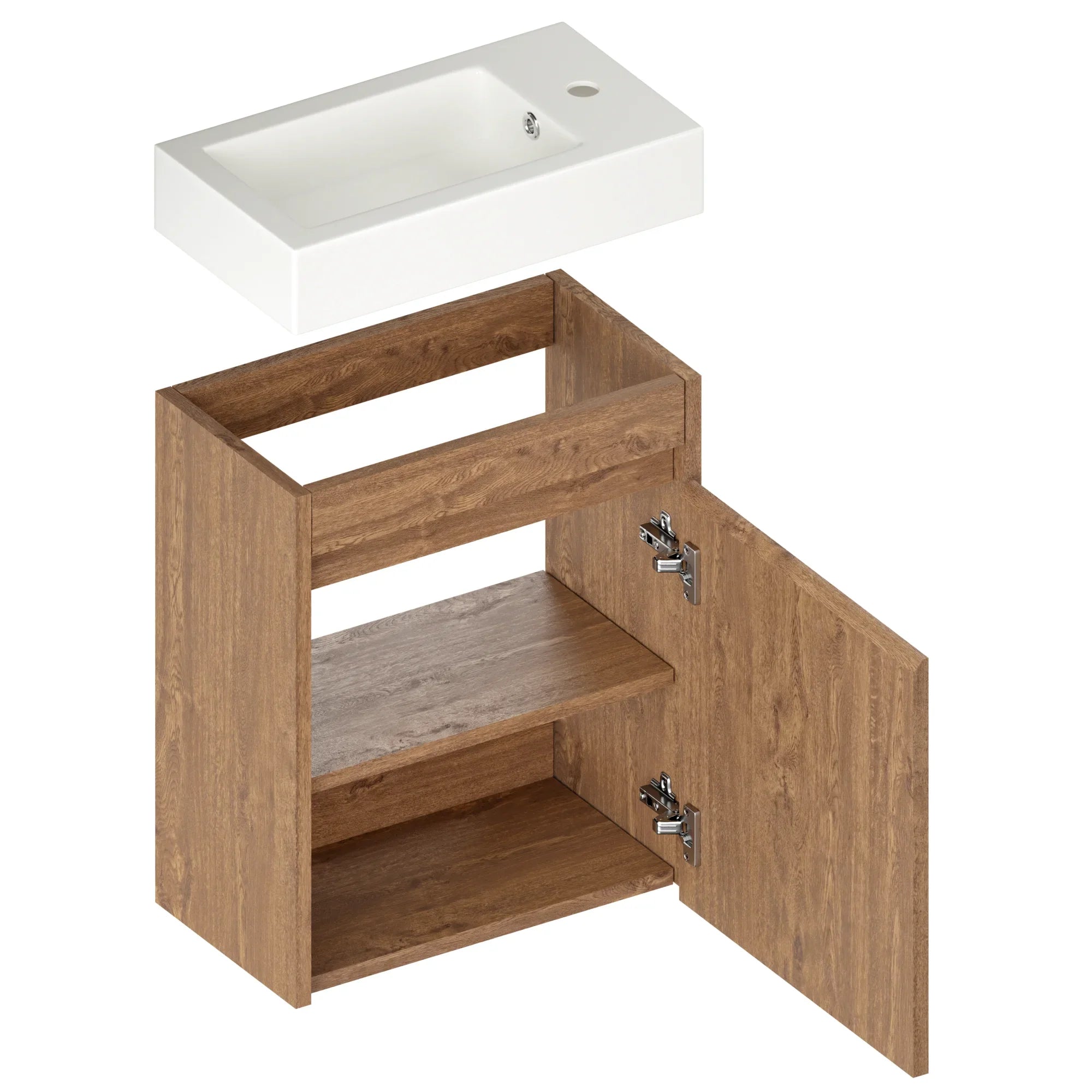 Toiletmøbel Vivo - 40cm - Varm eg - Hvid Vask