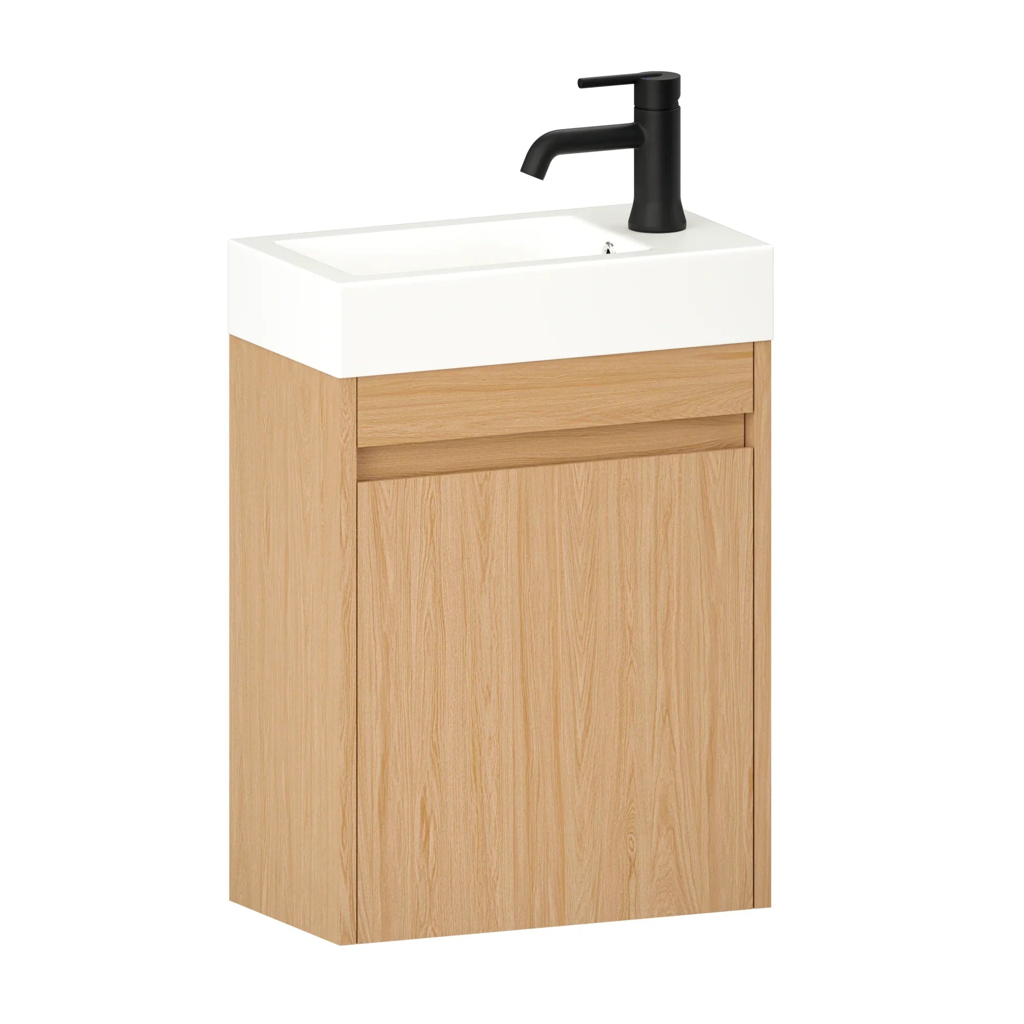 Toiletmøbel Vivo - 40cm - Lys eg - Hvid Vask