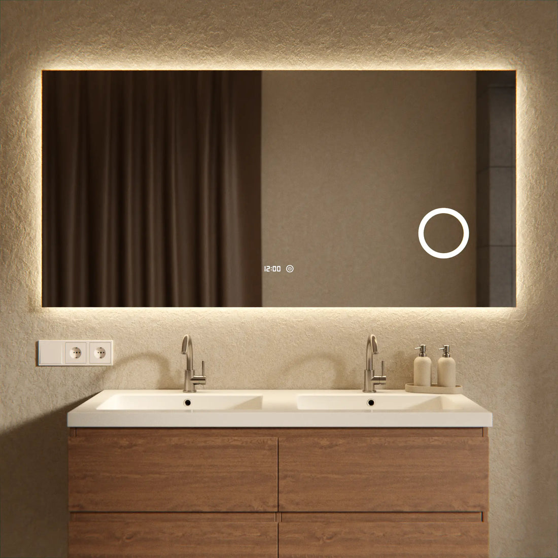 Badeværelsespejl - Rektangel - 160x80cm - Rammeløs
